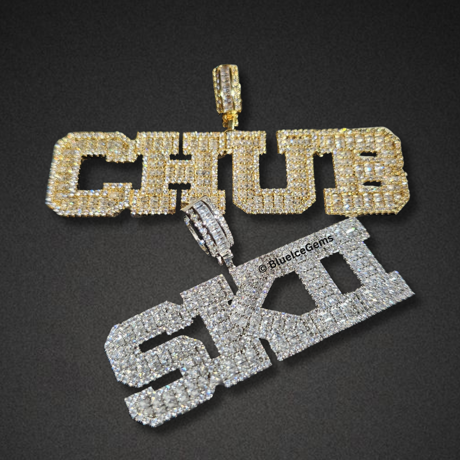Custom Iced-Out Block Letter Name Necklace