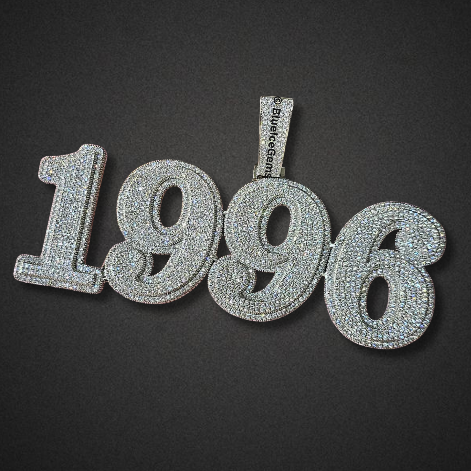 Custom Iced-Out Number and Initial Necklace