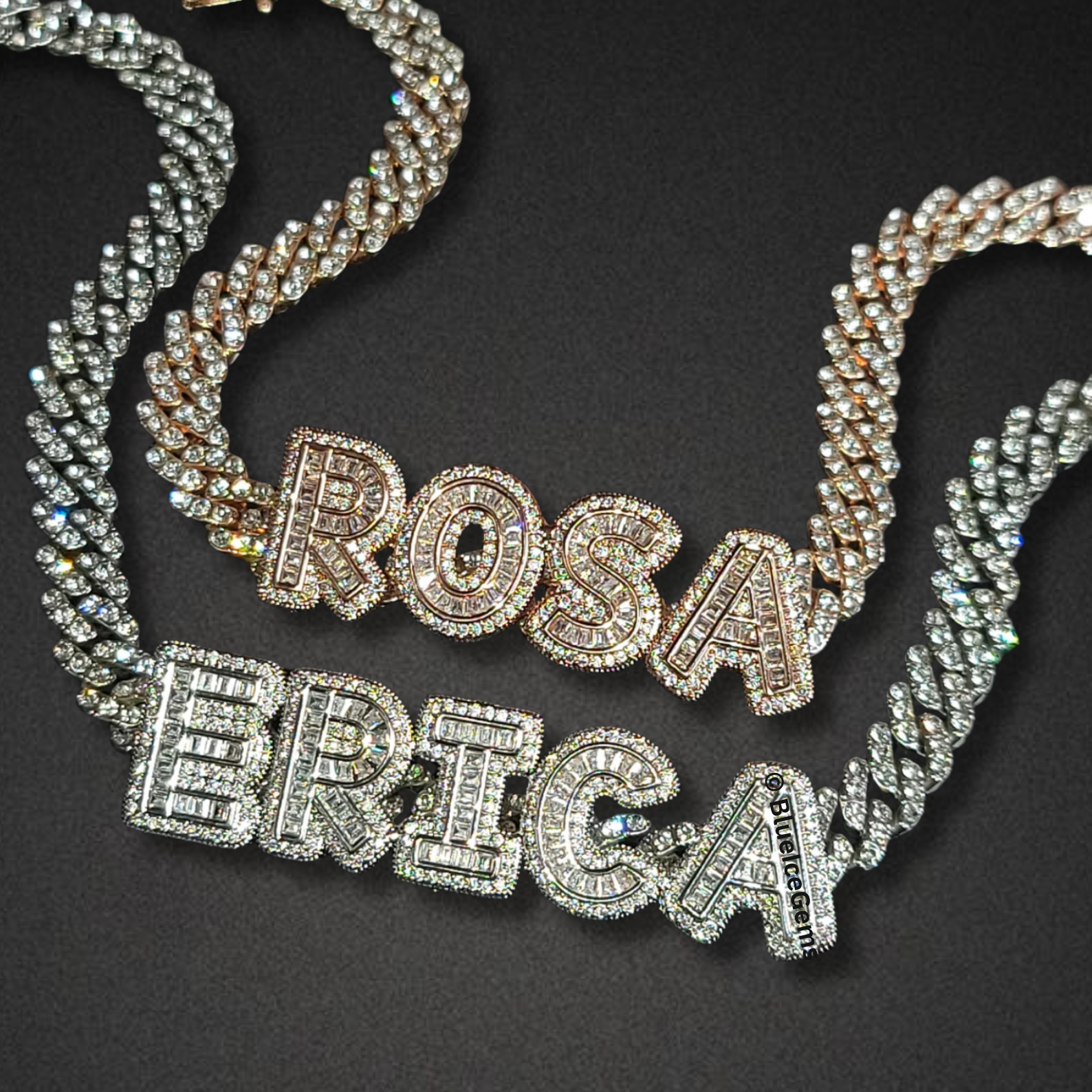 Custom Iced-Out Block Letter Name Necklace