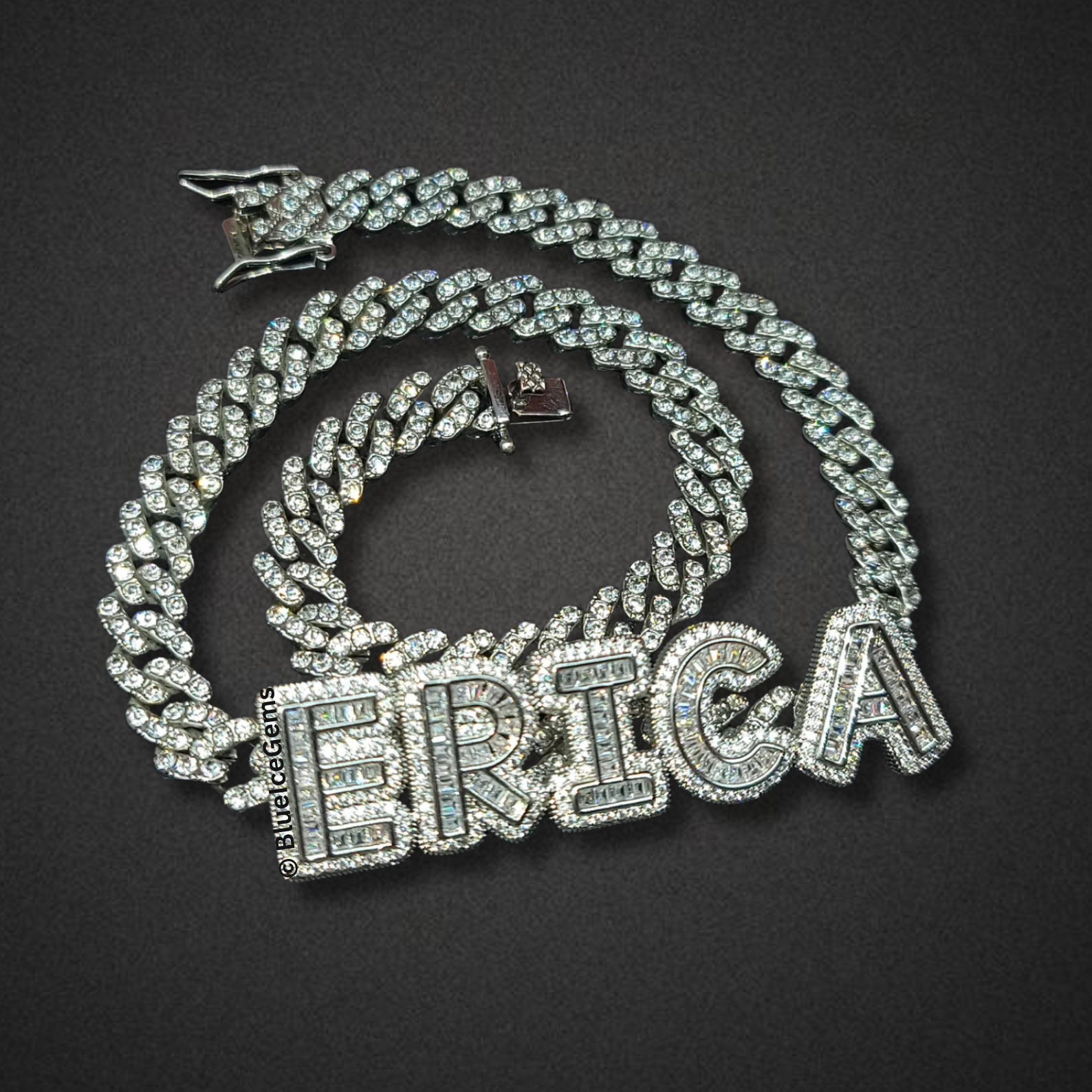 Custom Iced-Out Block Letter Name Necklace