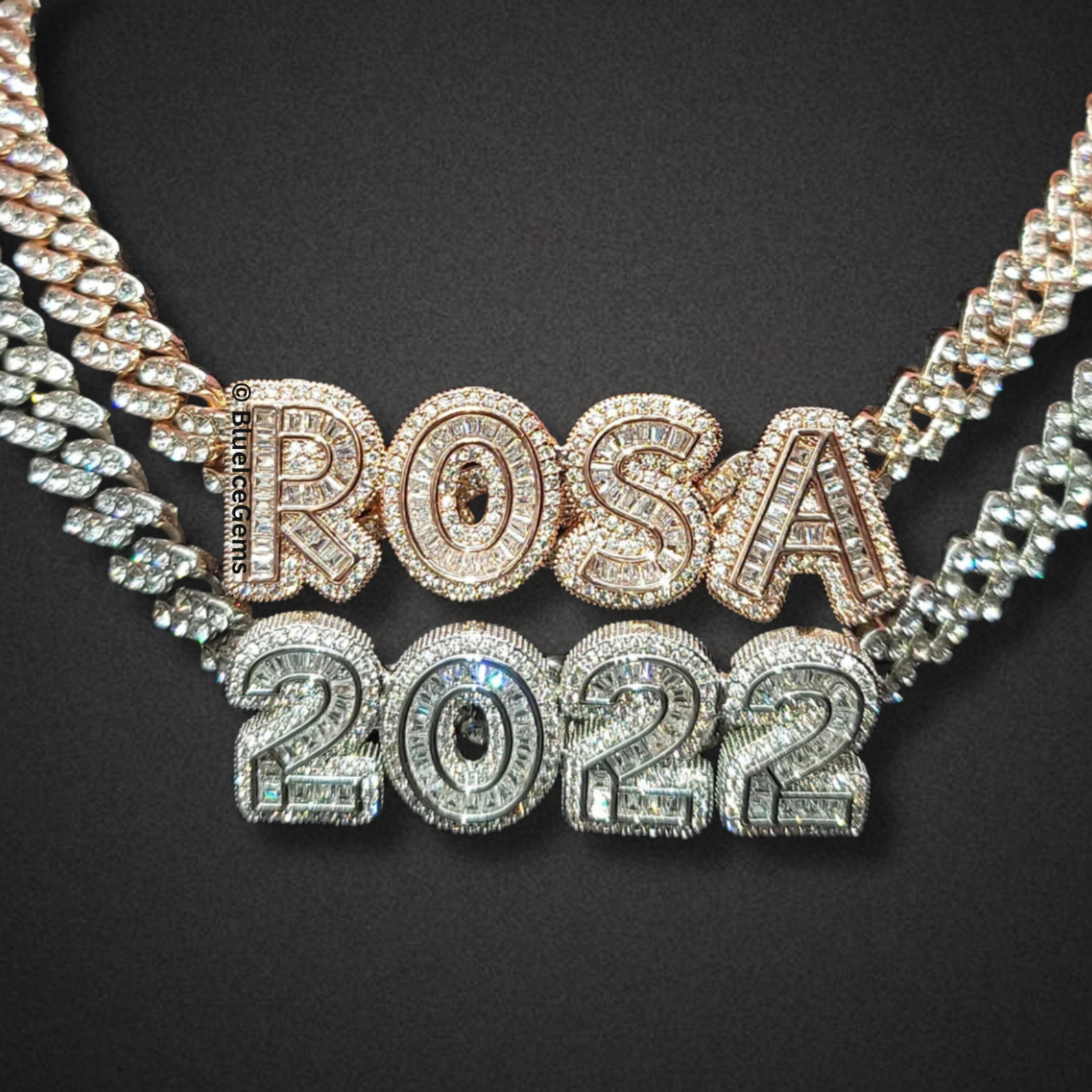 Custom Iced-Out Block Letter Name Necklace