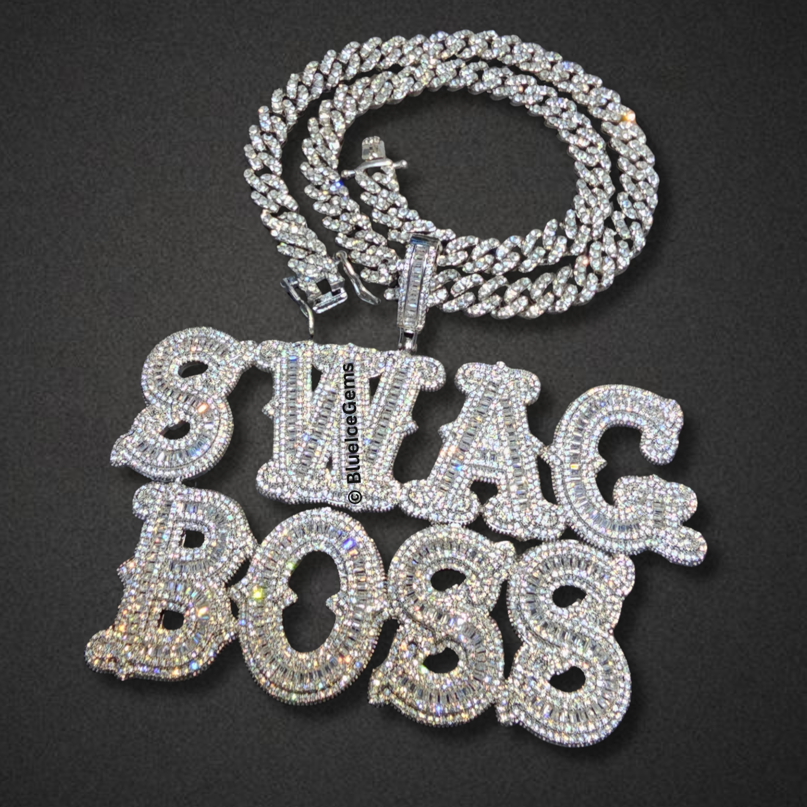 Iced-Out Swag Custom Nameplate Necklace