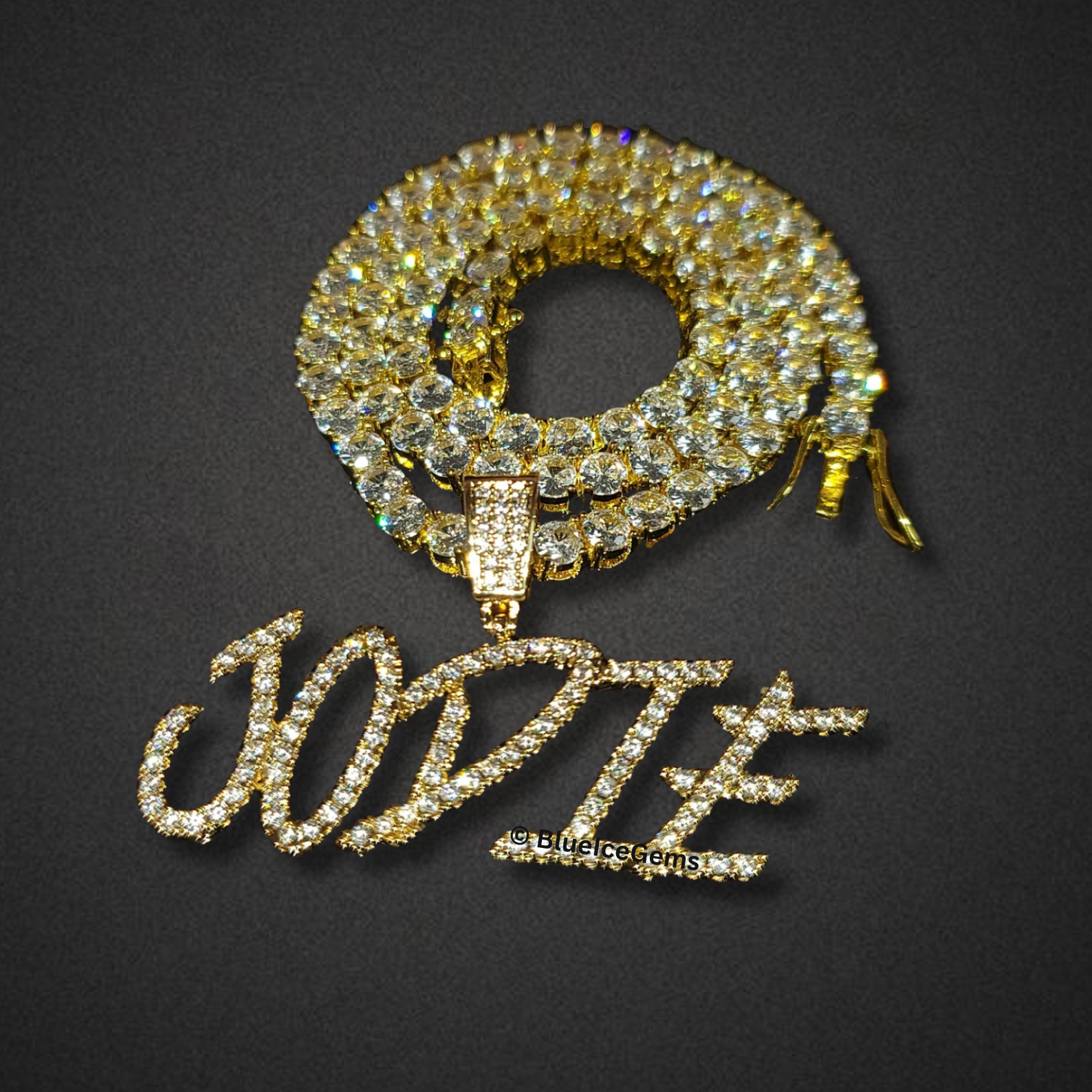 Custom Iced-Out Script Name Necklace