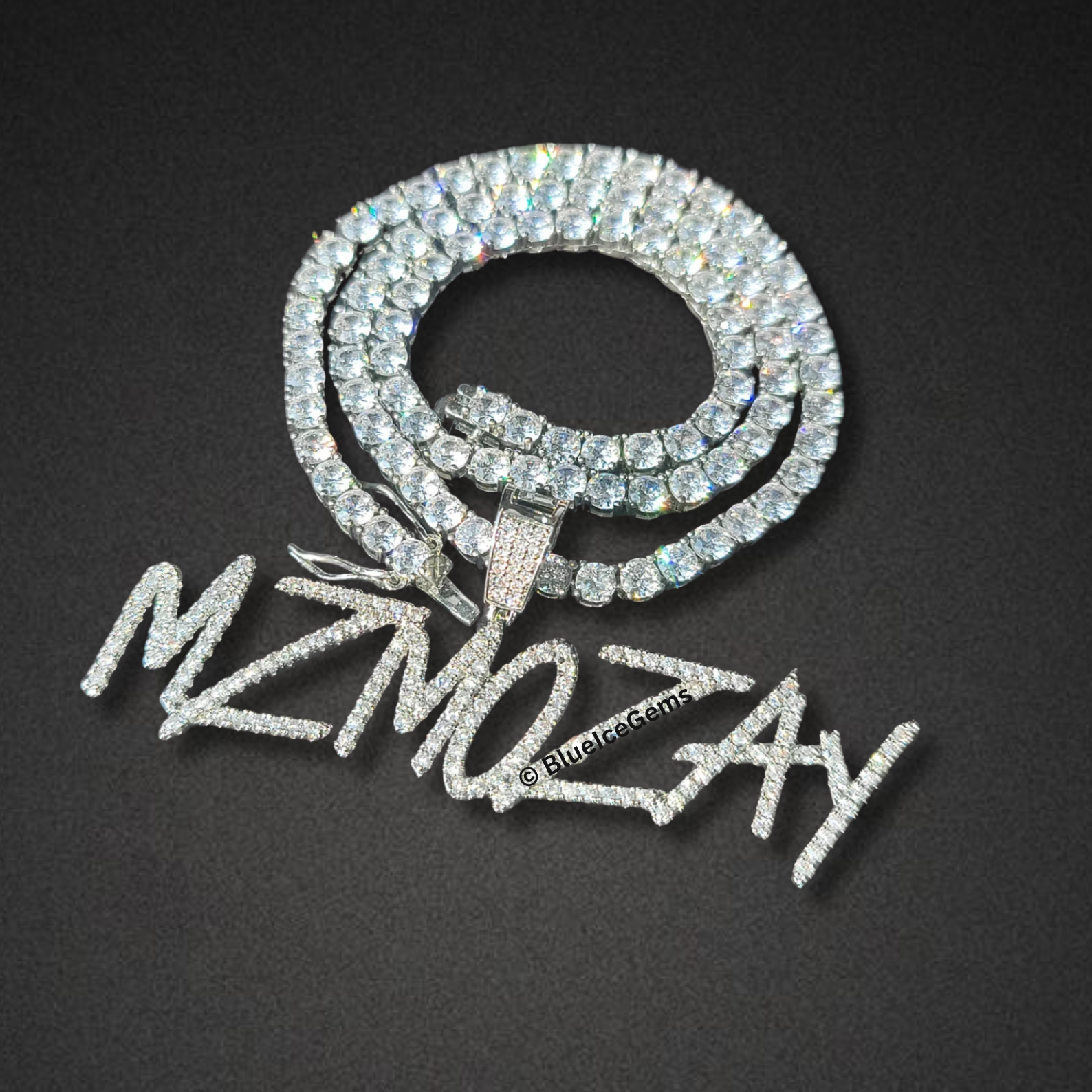 Custom Iced-Out Script Name Necklace