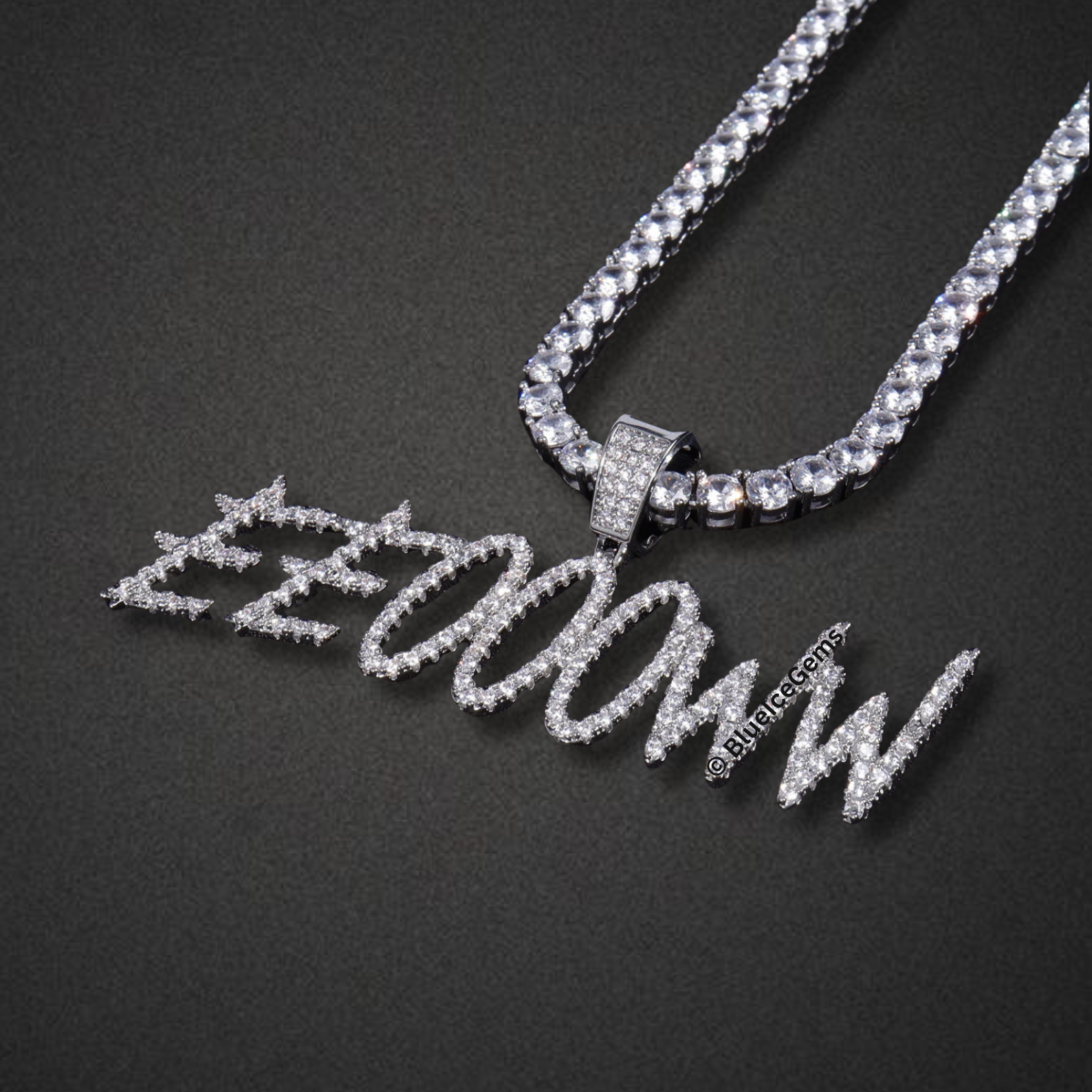 Custom Iced-Out Script Name Necklace