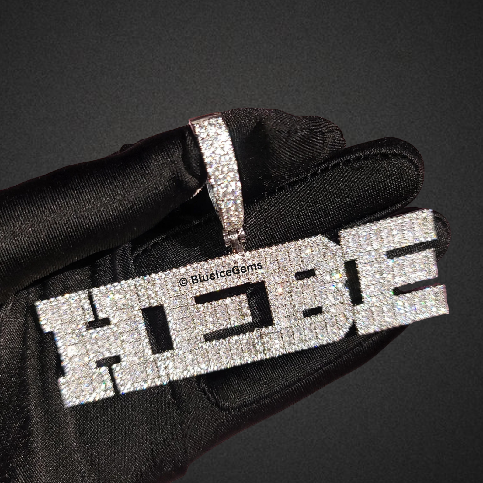 Custom Iced-Out Block Letter Name Necklace