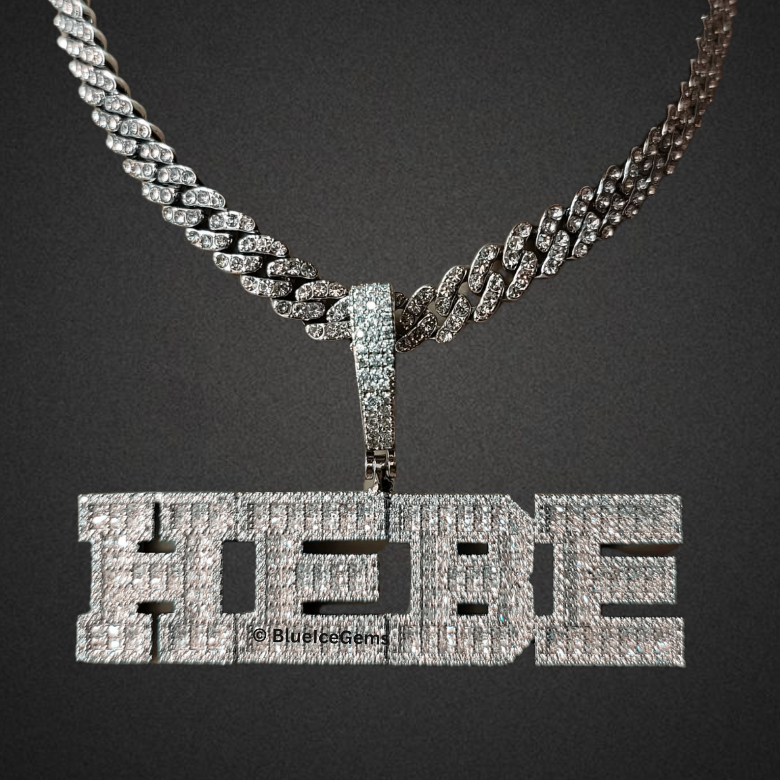 Custom Iced-Out Block Letter Name Necklace