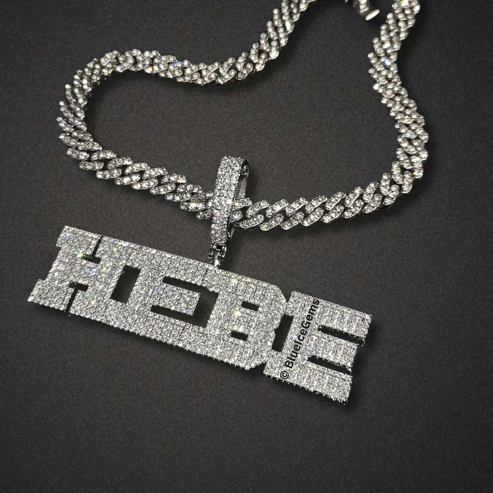 Custom Iced-Out Block Letter Name Necklace