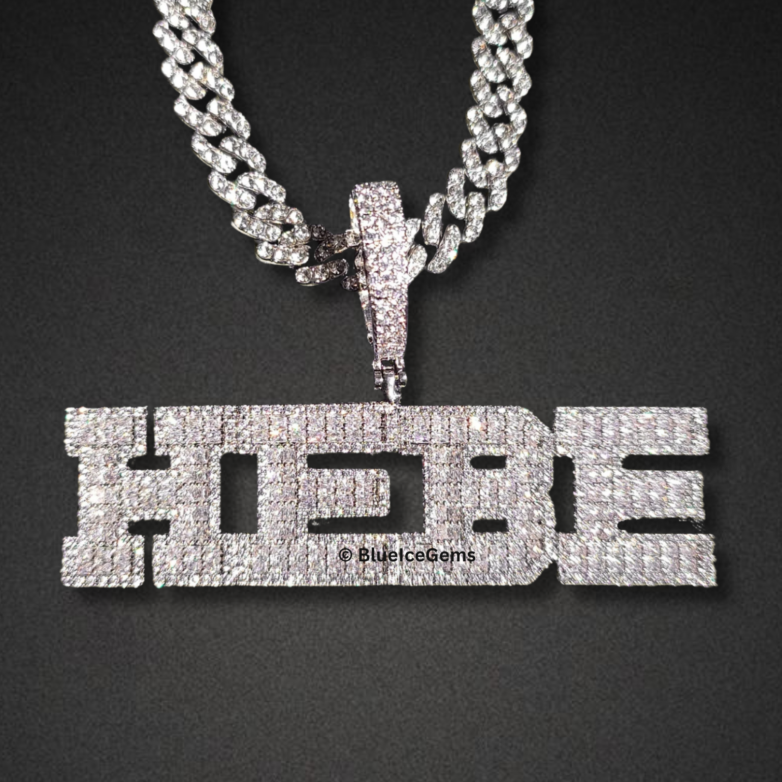 Custom Iced-Out Block Letter Name Necklace