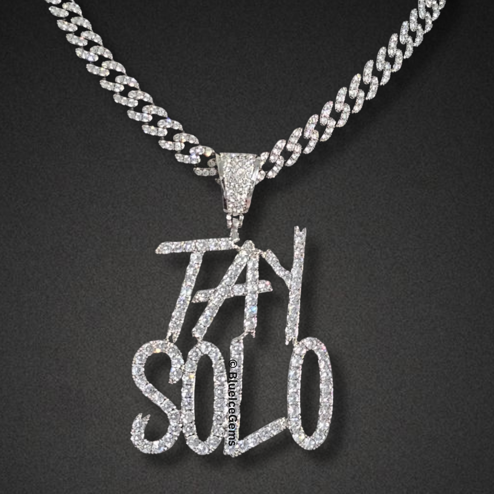 Custom Iced-Out Graffiti and Cursive Name Necklaces