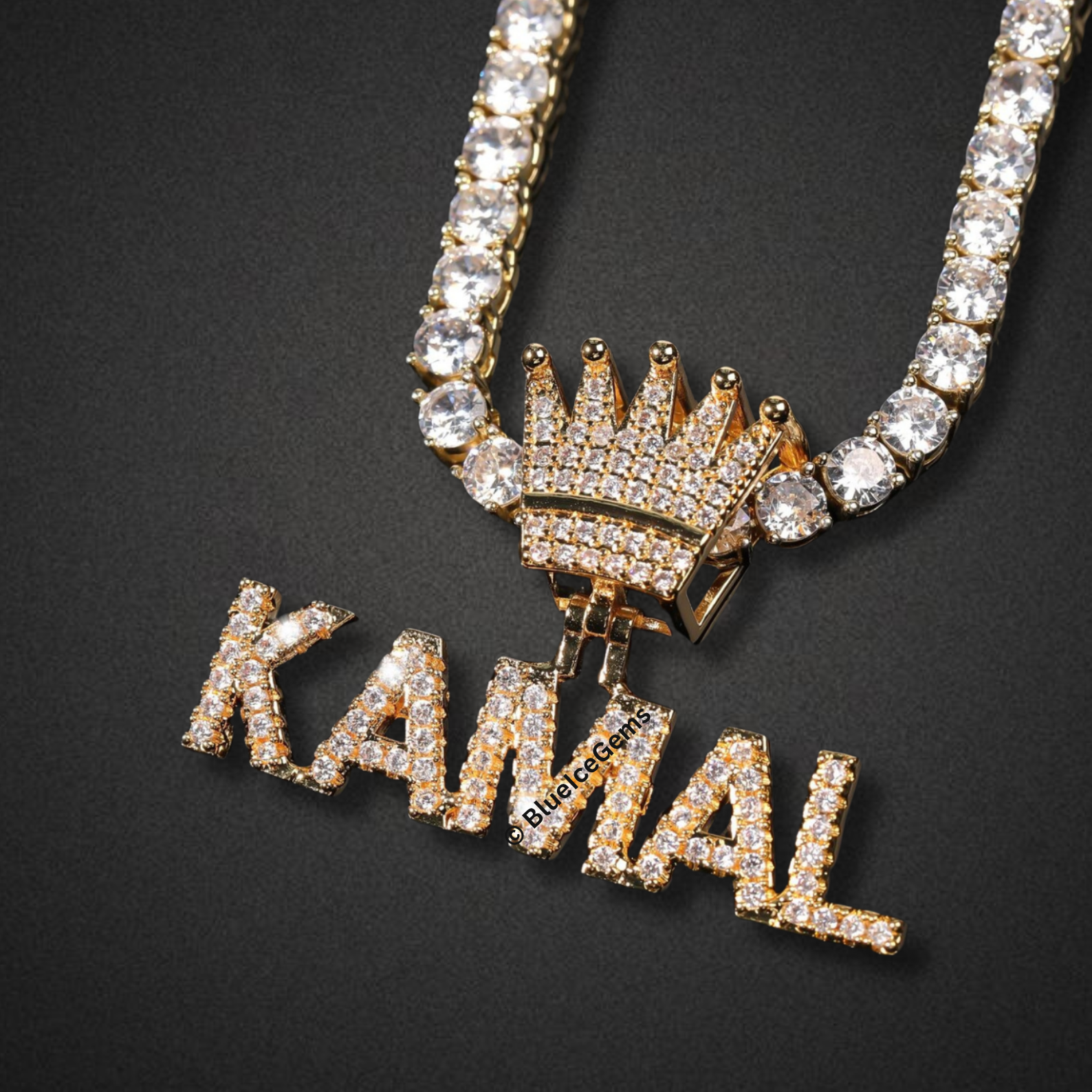 Custom Crown Name Necklace