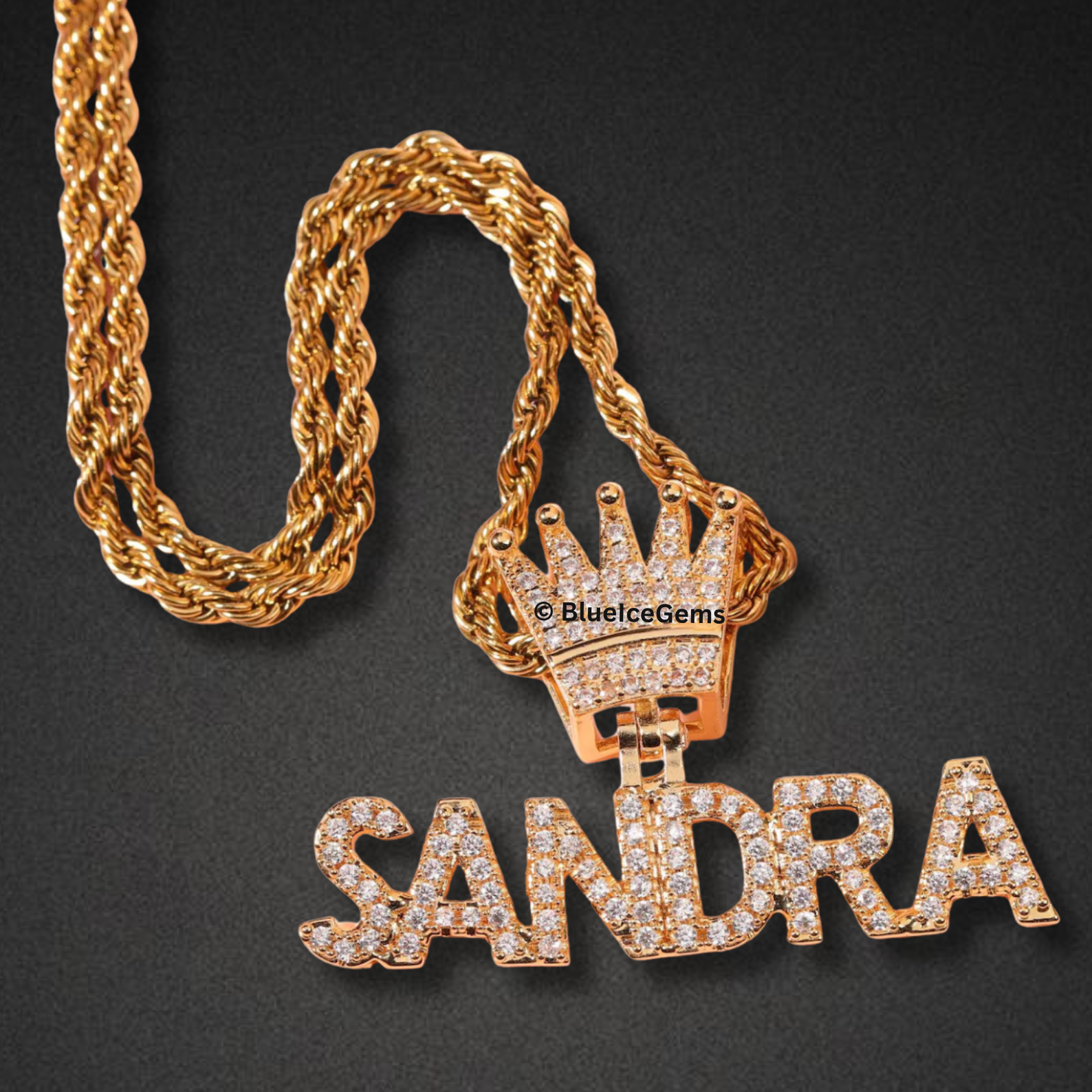 Custom Crown Name Necklace