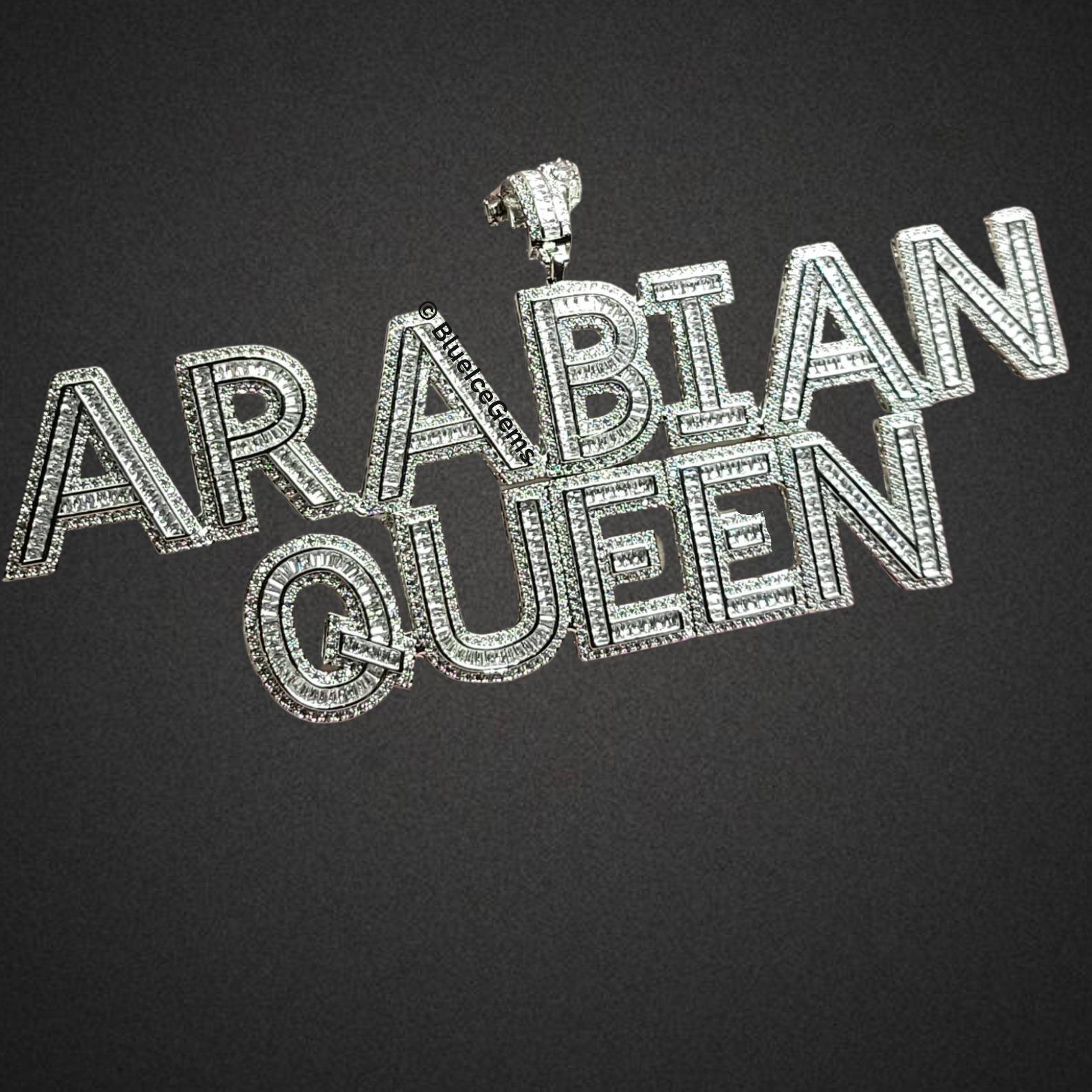 Iced-Out "Arabian Queen" Nameplate Necklace