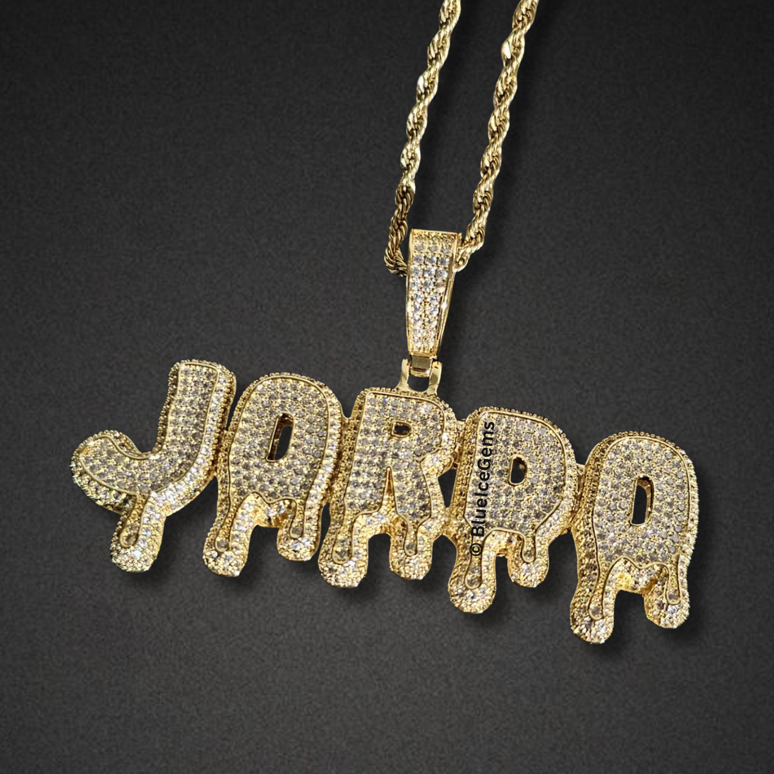 Custom Iced-Out "Drip" Name Necklace Necklace