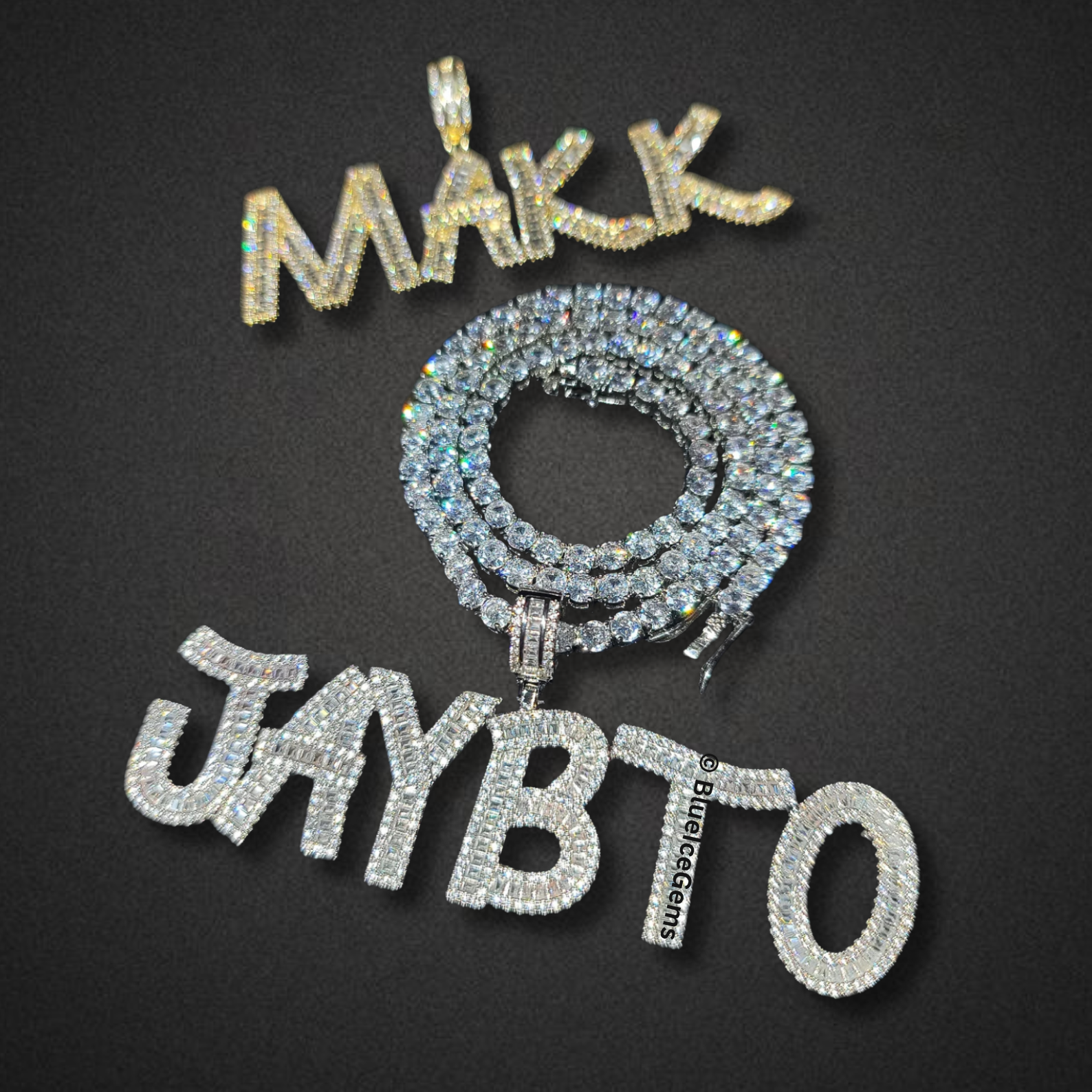 Custom Iced-Out Graffiti Font Name Necklace
