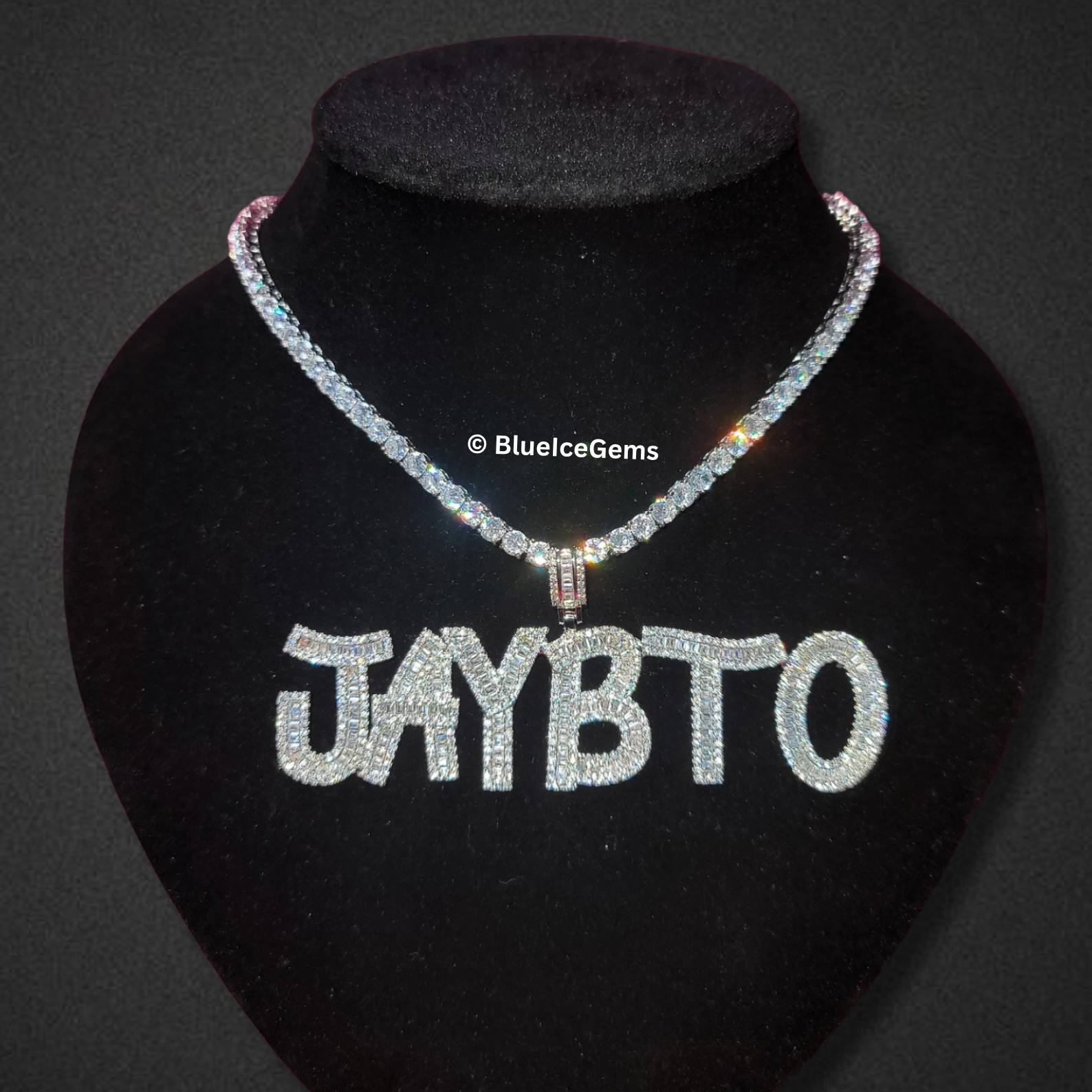 Custom Iced-Out Graffiti Font Name Necklace