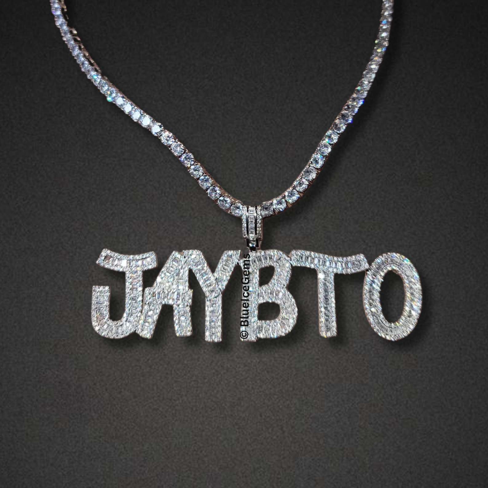 Custom Iced-Out Graffiti Font Name Necklace