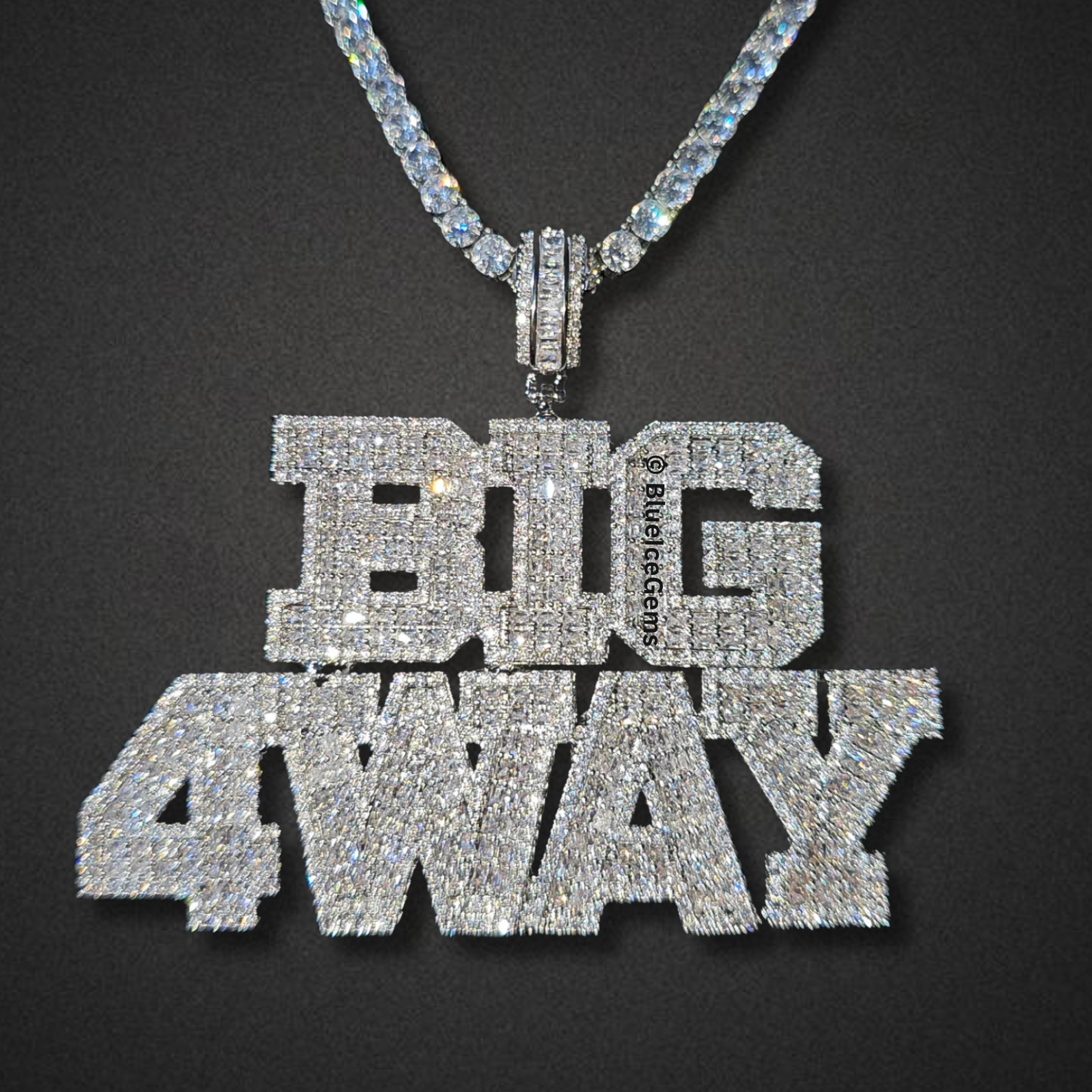 Custom Iced-Out Block Letter Name Necklace