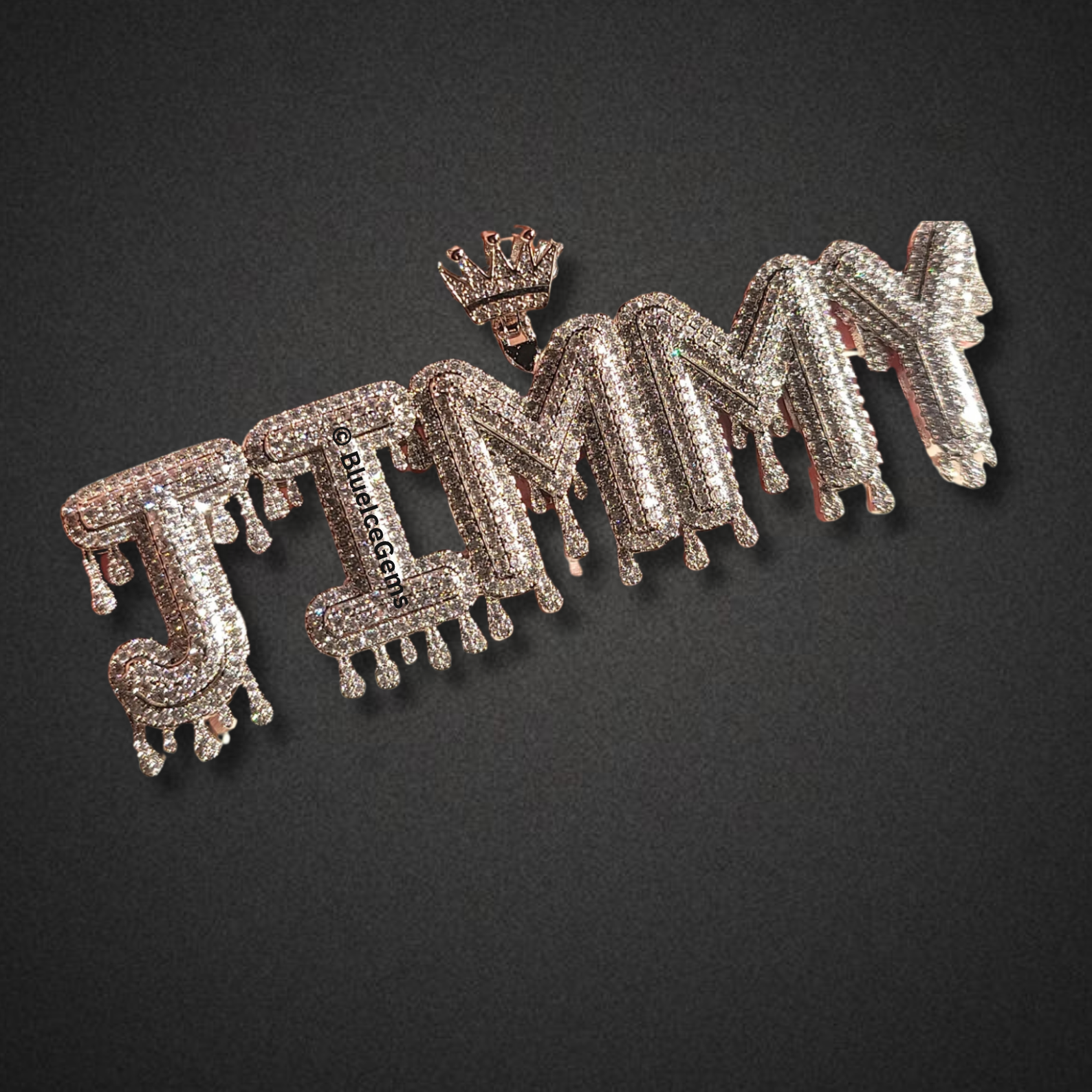 Custom Crown "Drip" Name Necklace