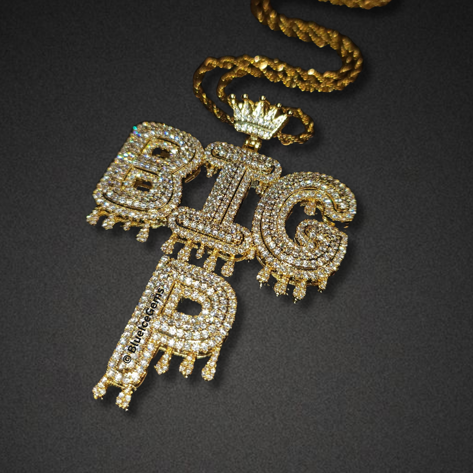 Custom Crown "Drip" Name Necklace