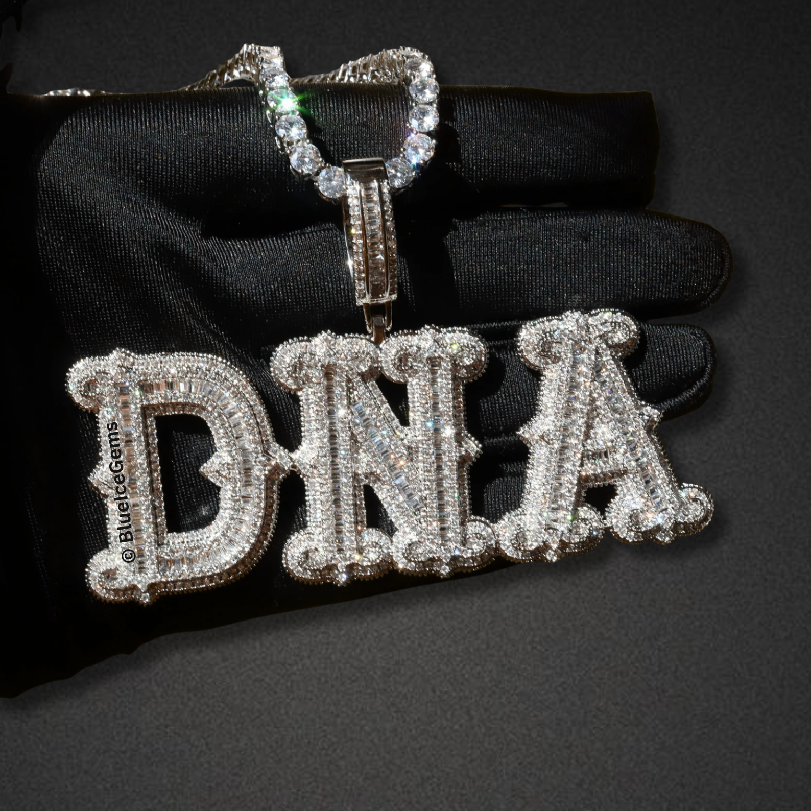 Custom Iced-Out Block Letter Name Necklace