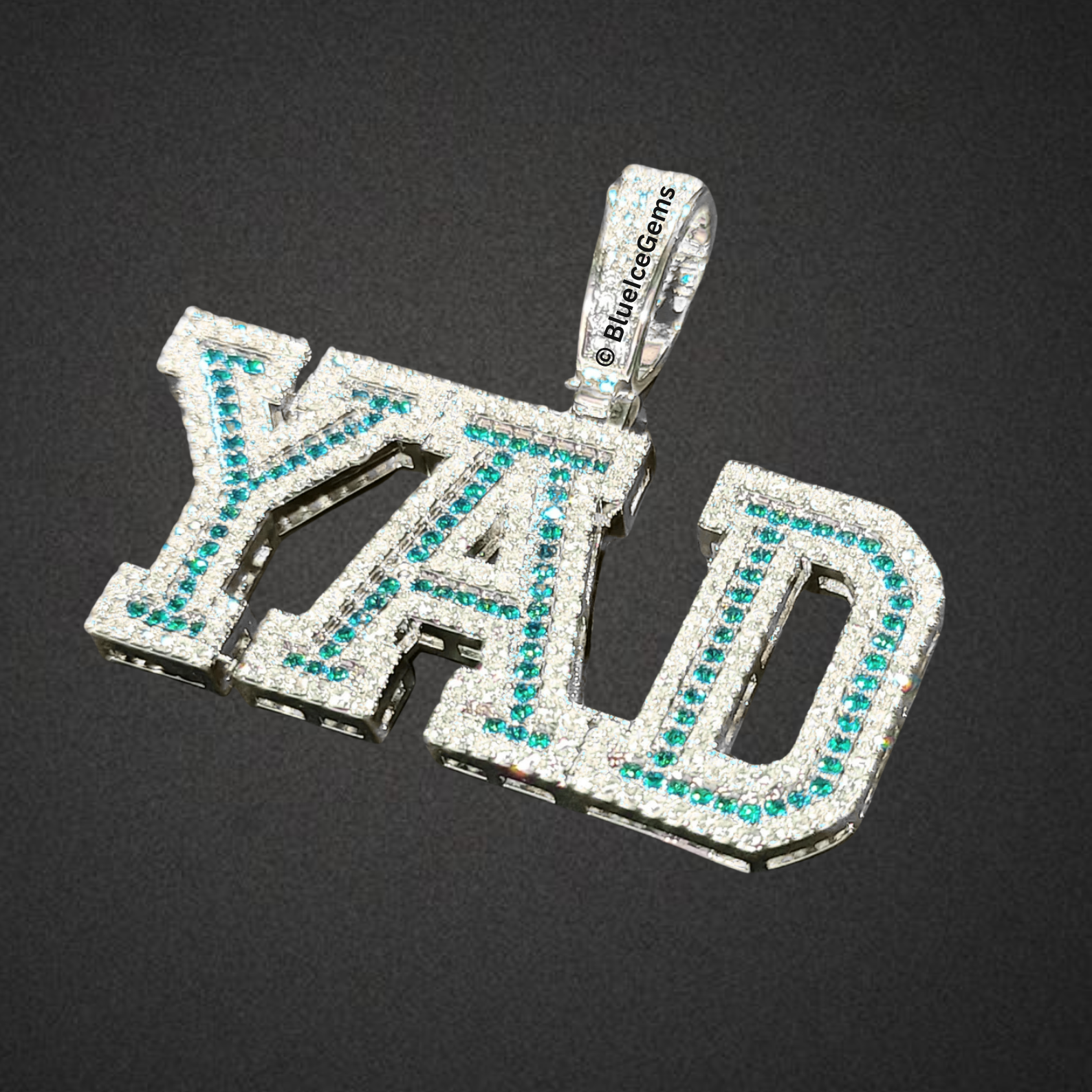 Custom Two-Tone Block Letter Nameplate Necklace