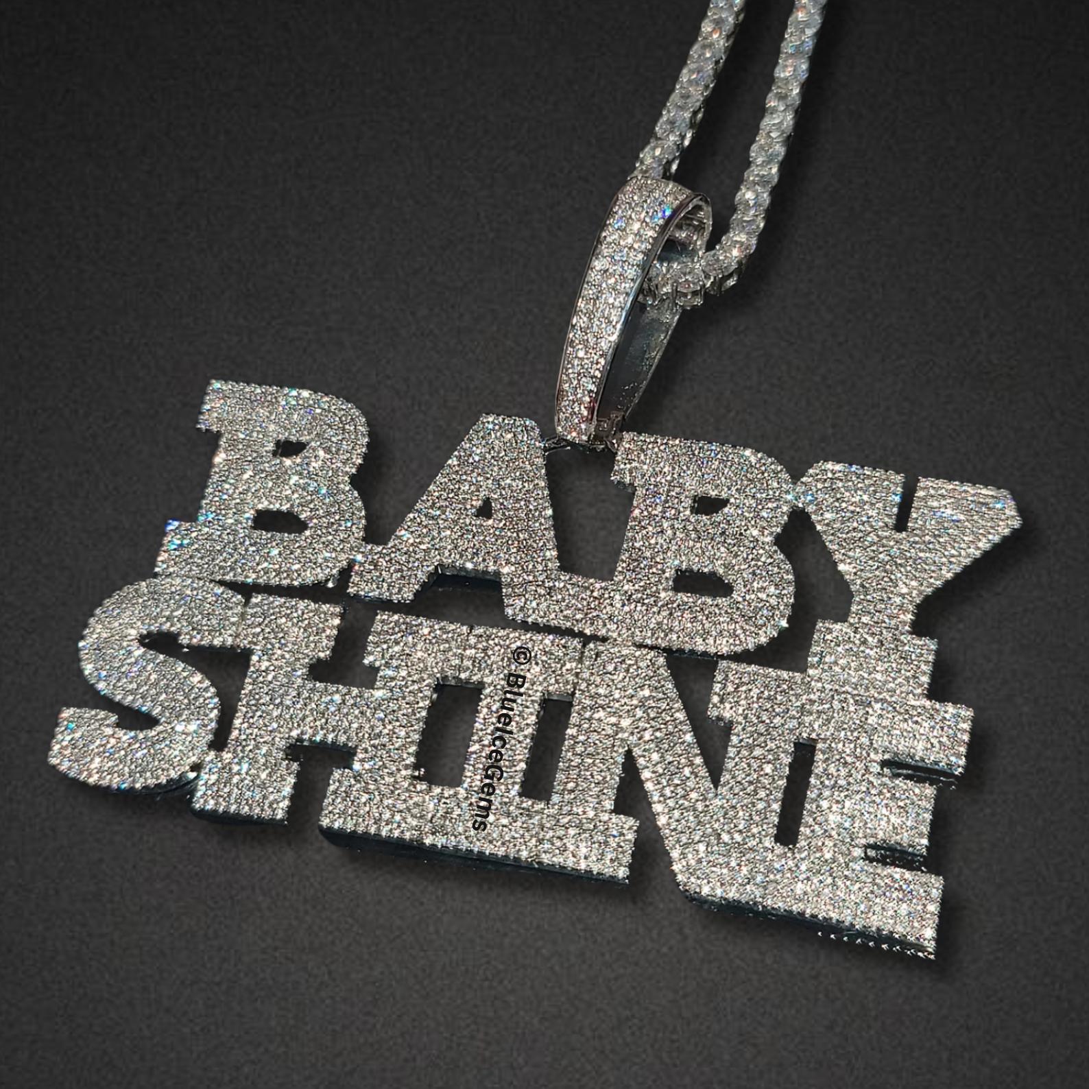 Custom Iced-Out "BABY SHINE" Nameplate Necklace