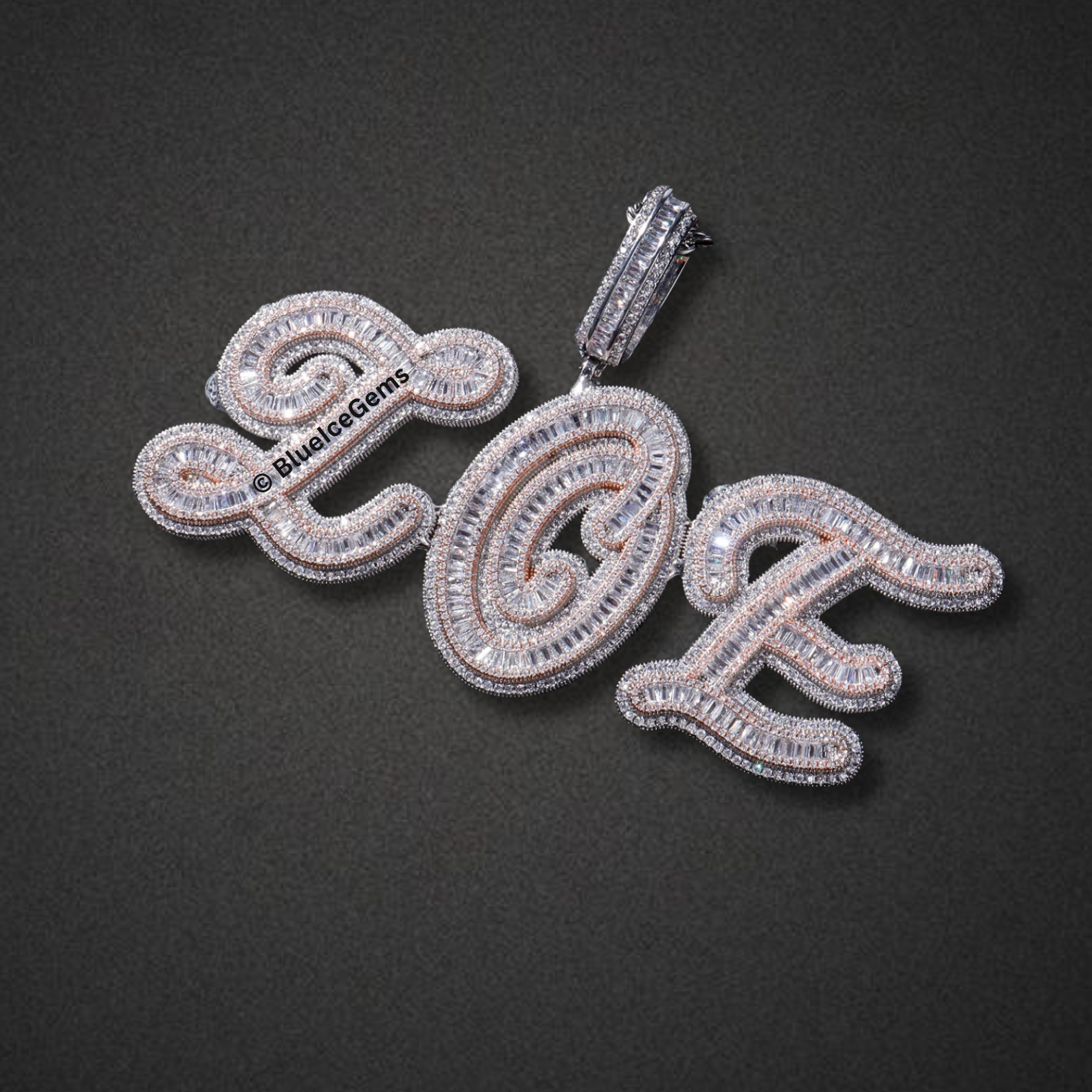 Custom Two-Tone Script Nameplate Necklace