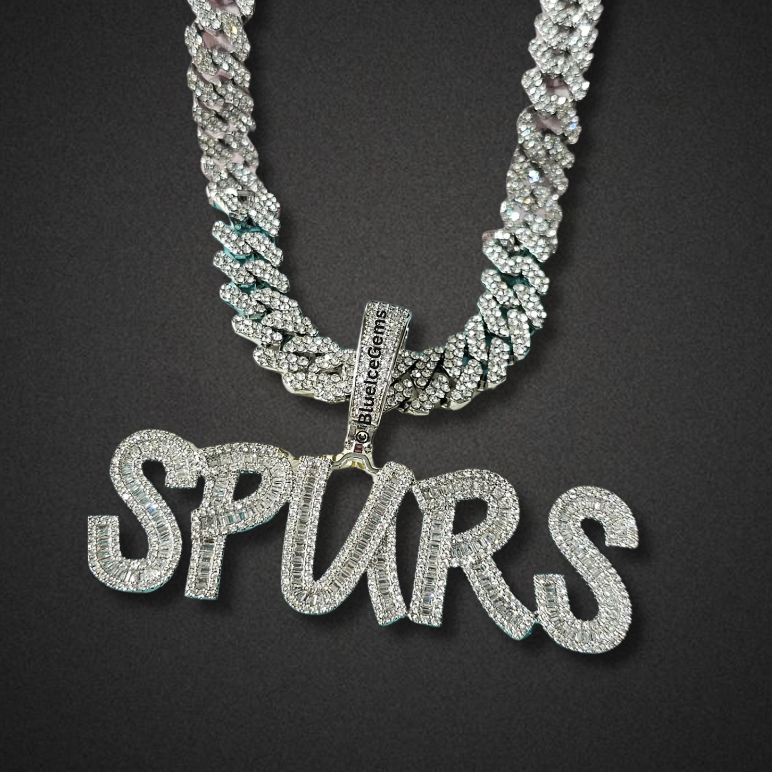 Custom "Spurs" Iced-Out Necklace