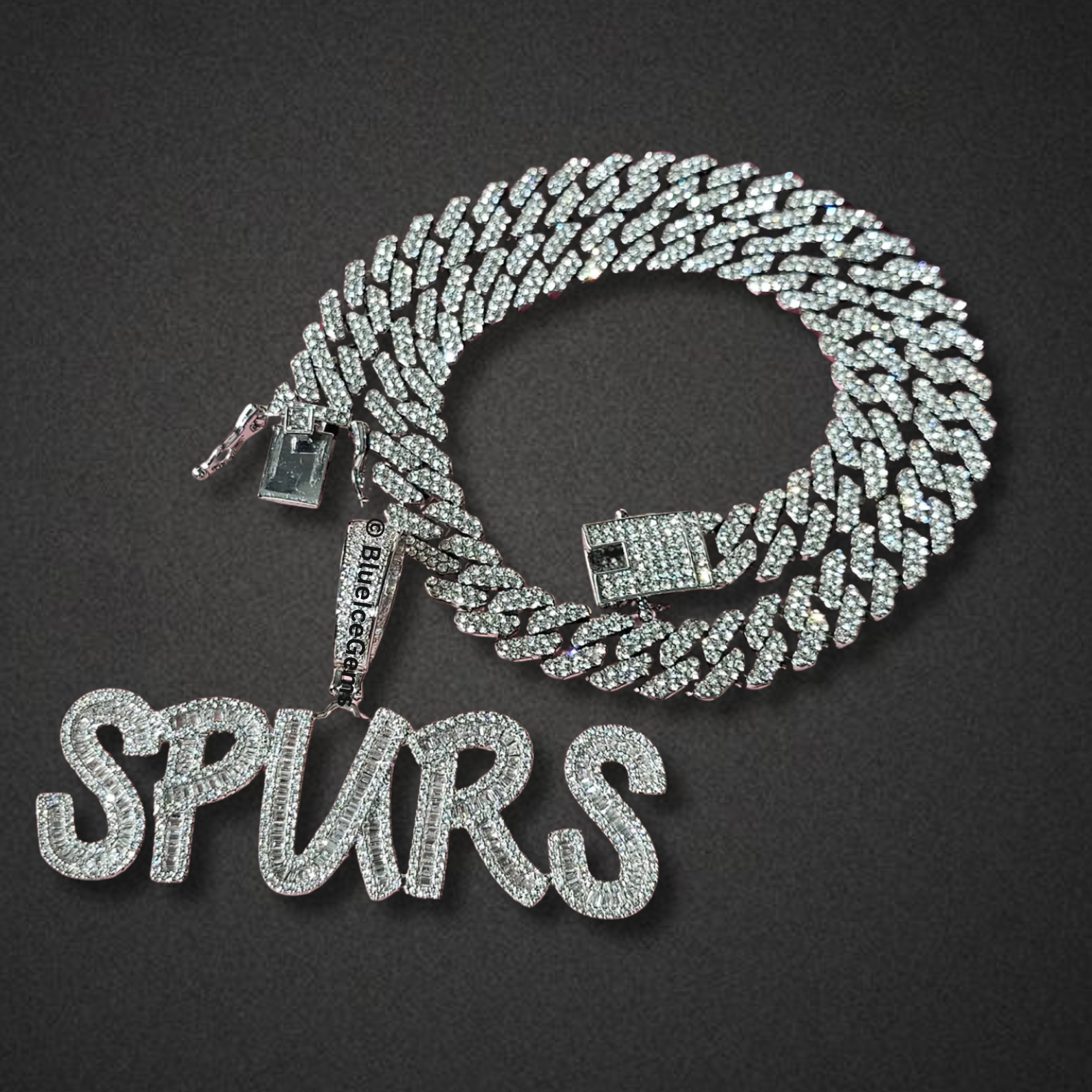 Custom "Spurs" Iced-Out Necklace