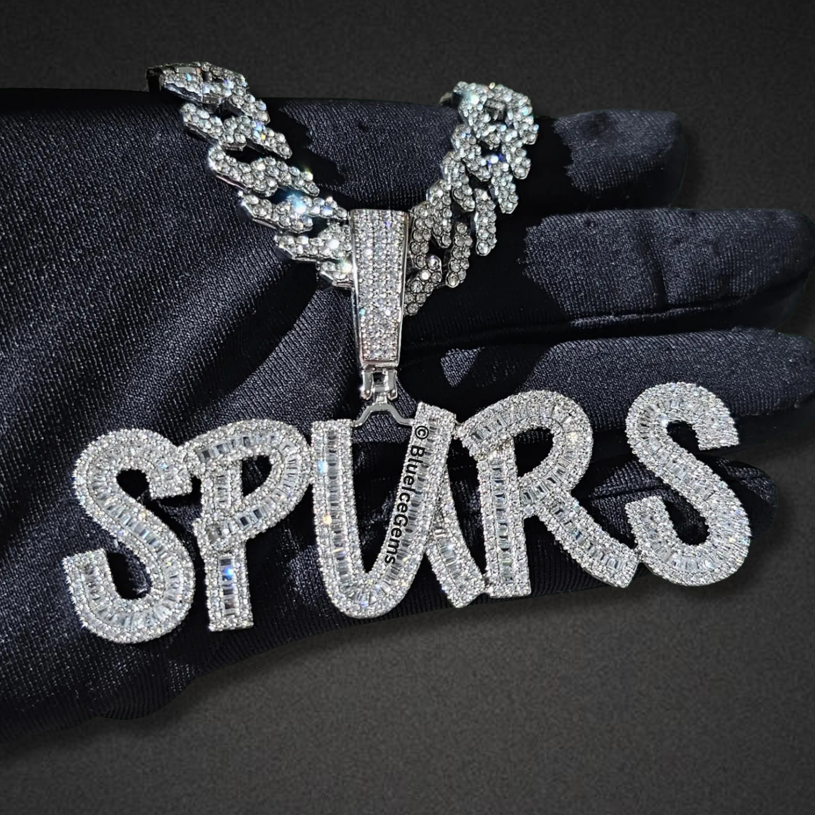 Custom "Spurs" Iced-Out Necklace