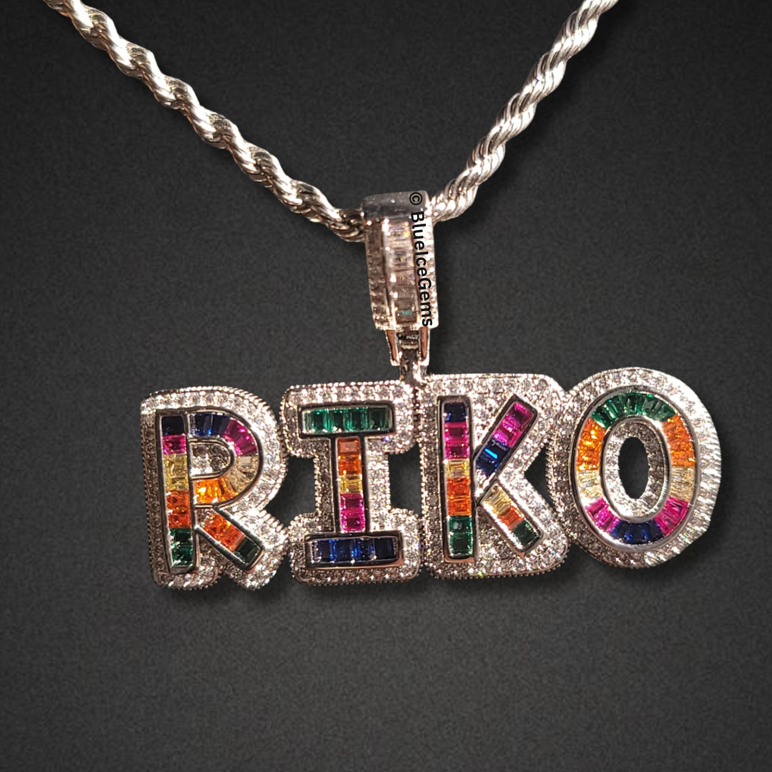 Custom "RAINBOW" Nameplate Necklace