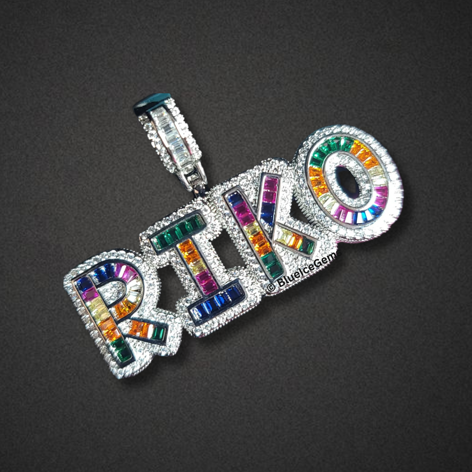 Custom "RAINBOW" Nameplate Necklace