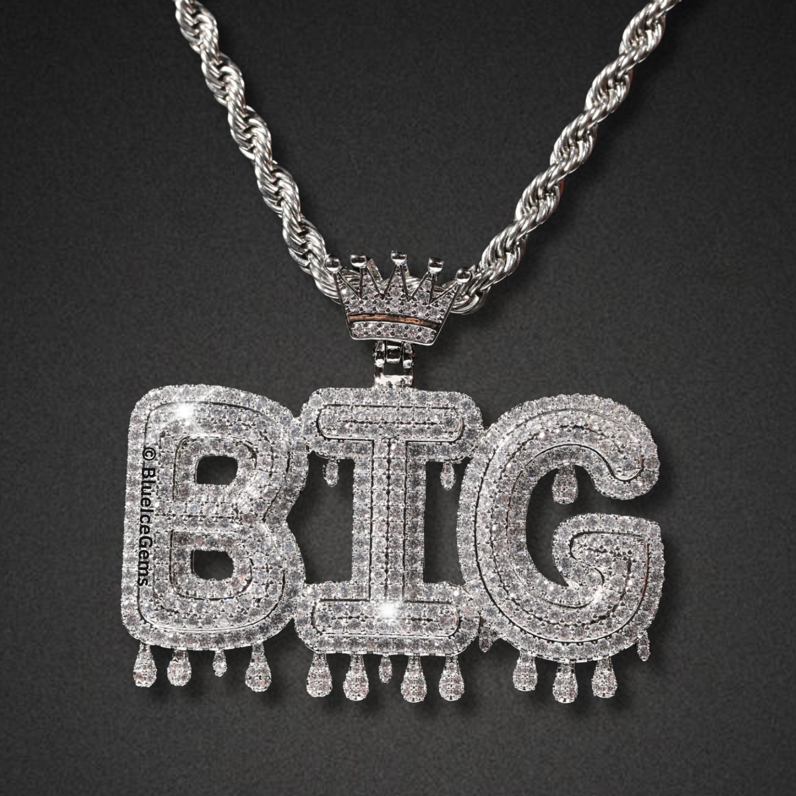 Custom Crown "Drip" Nameplate Necklace