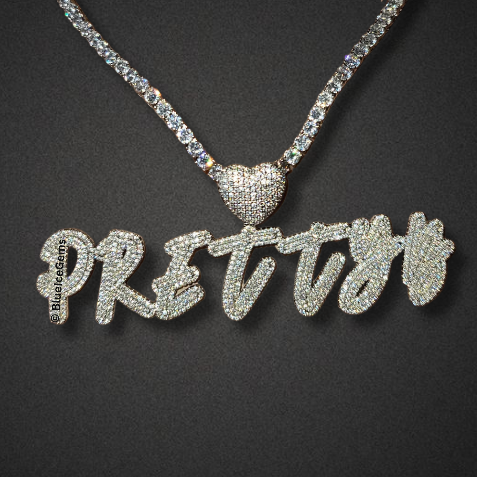 Custom Iced-Out "Pretty" Script Necklace
