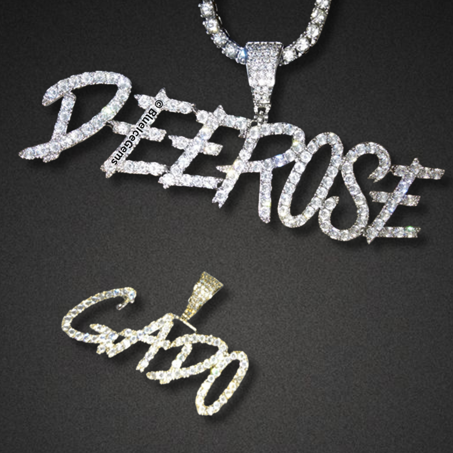 Custom Iced-Out Graffiti "MAYBAE" Nameplate Necklace