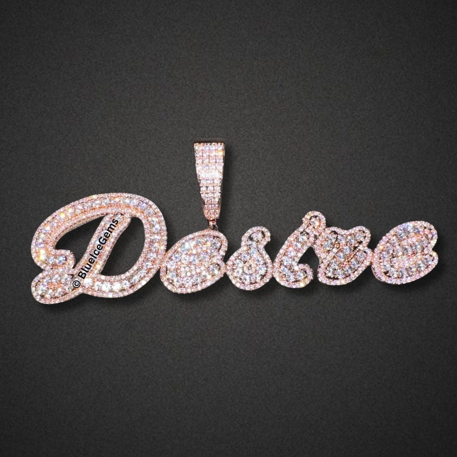Custom Iced-Out Script "Diana" Nameplate Necklace
