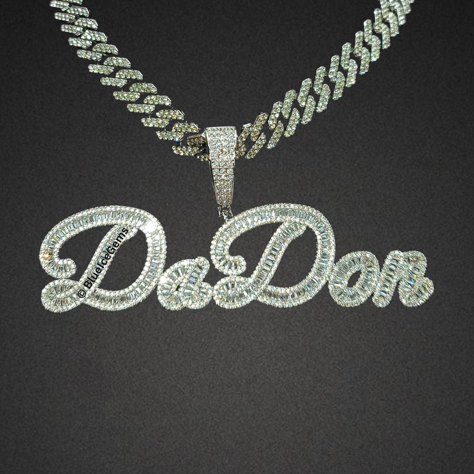 Custom "Da Don" Script Nameplate Necklace