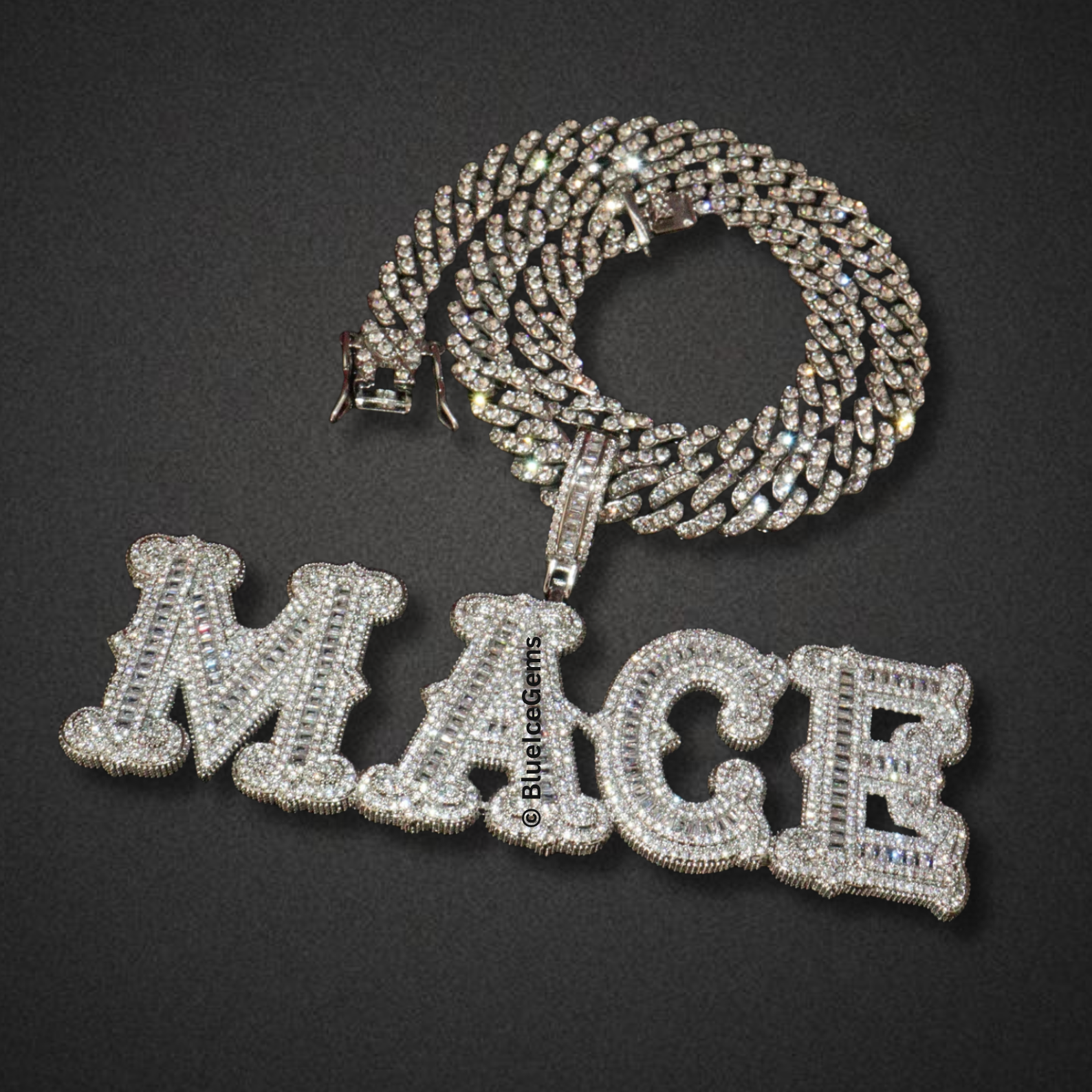 Custom Iced-Out "MACE" Nameplate Necklace