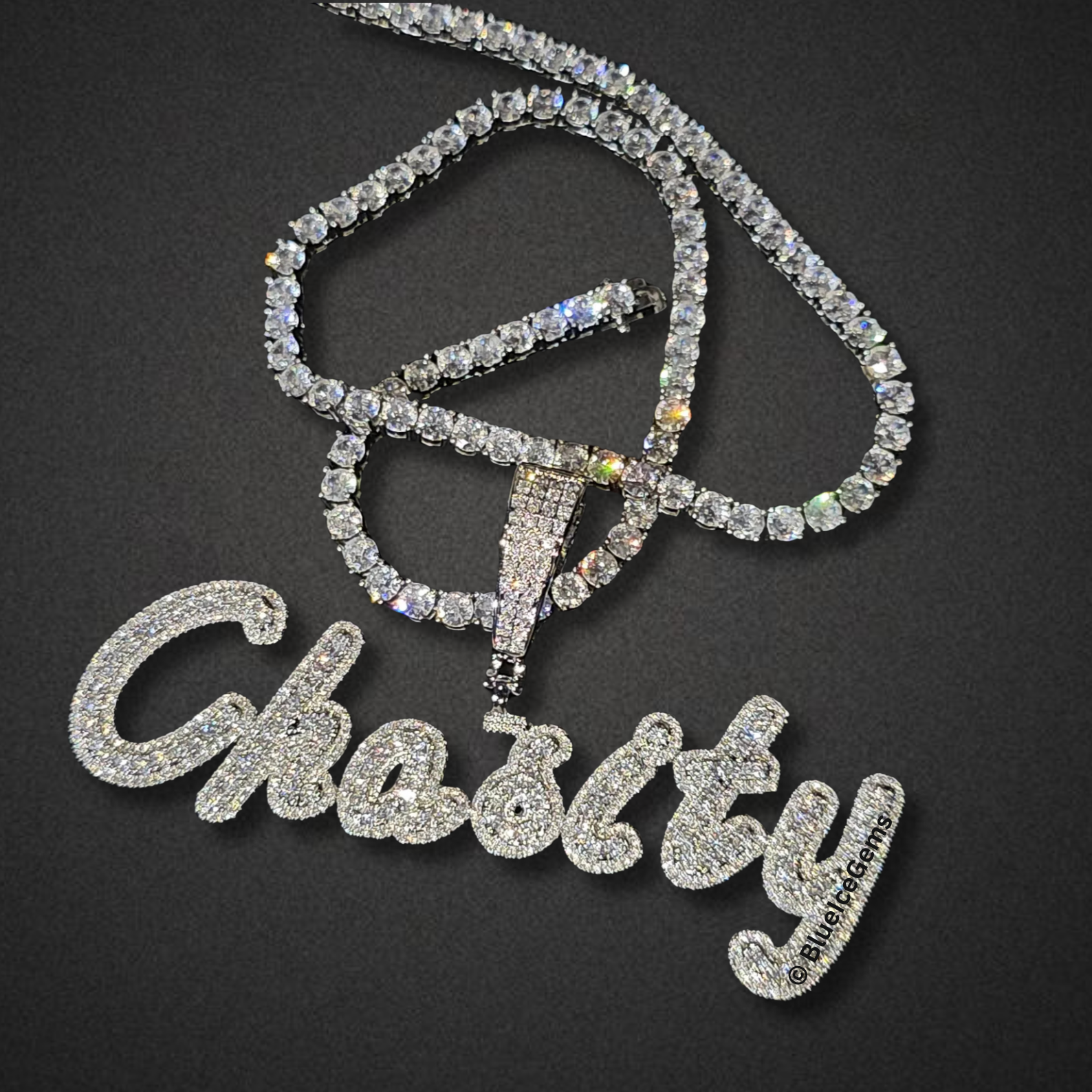 Custom "Celina" Script Nameplate Necklace