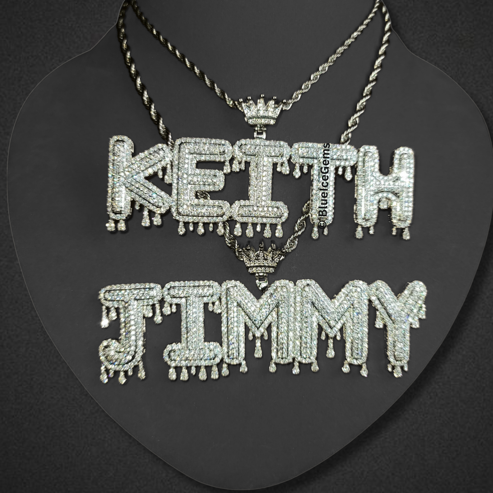 Custom Swagger Crown & "Drip" Name Necklace