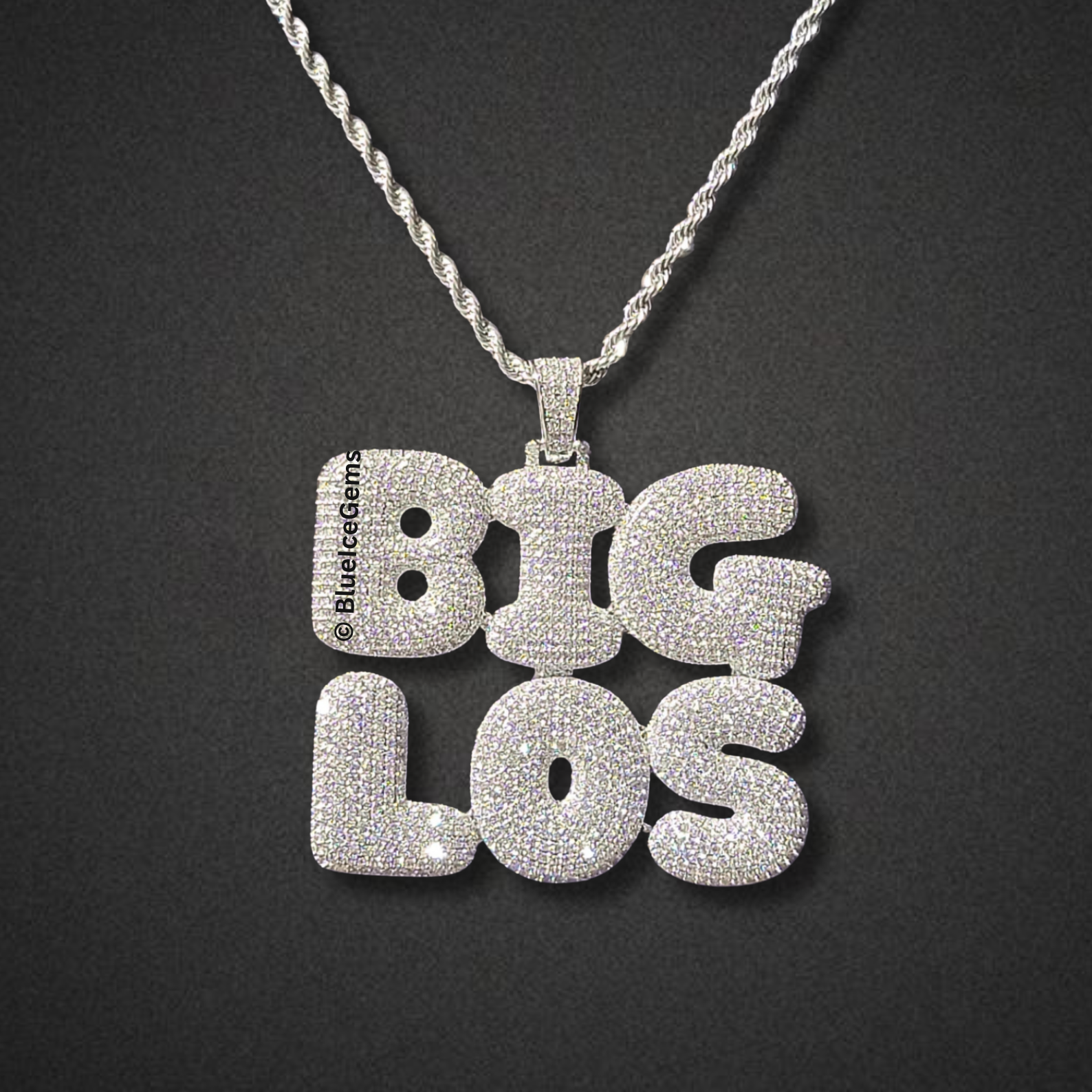 Iced-Out "Big Los" Bubble Letter Necklace