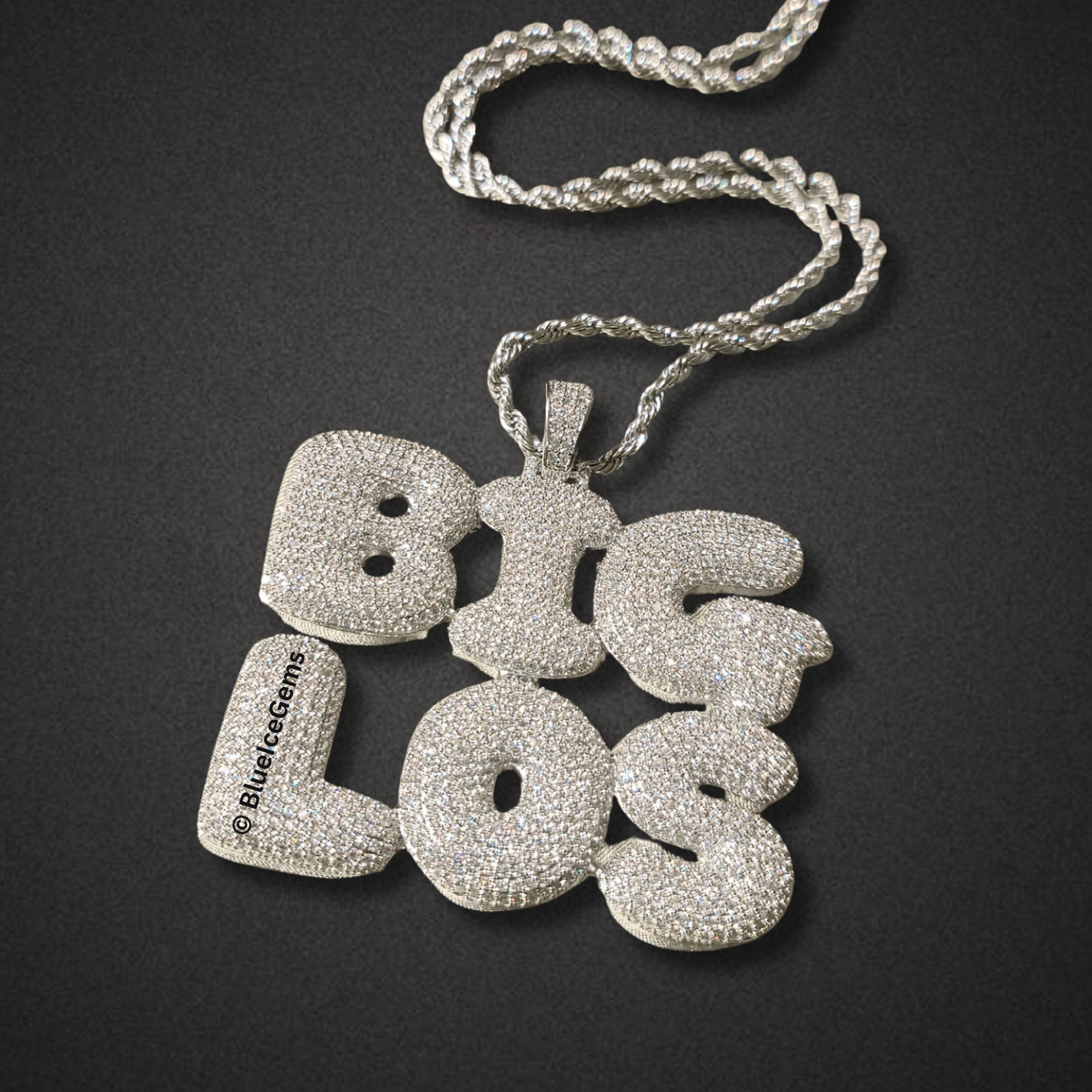 Iced-Out "Big Los" Bubble Letter Necklace