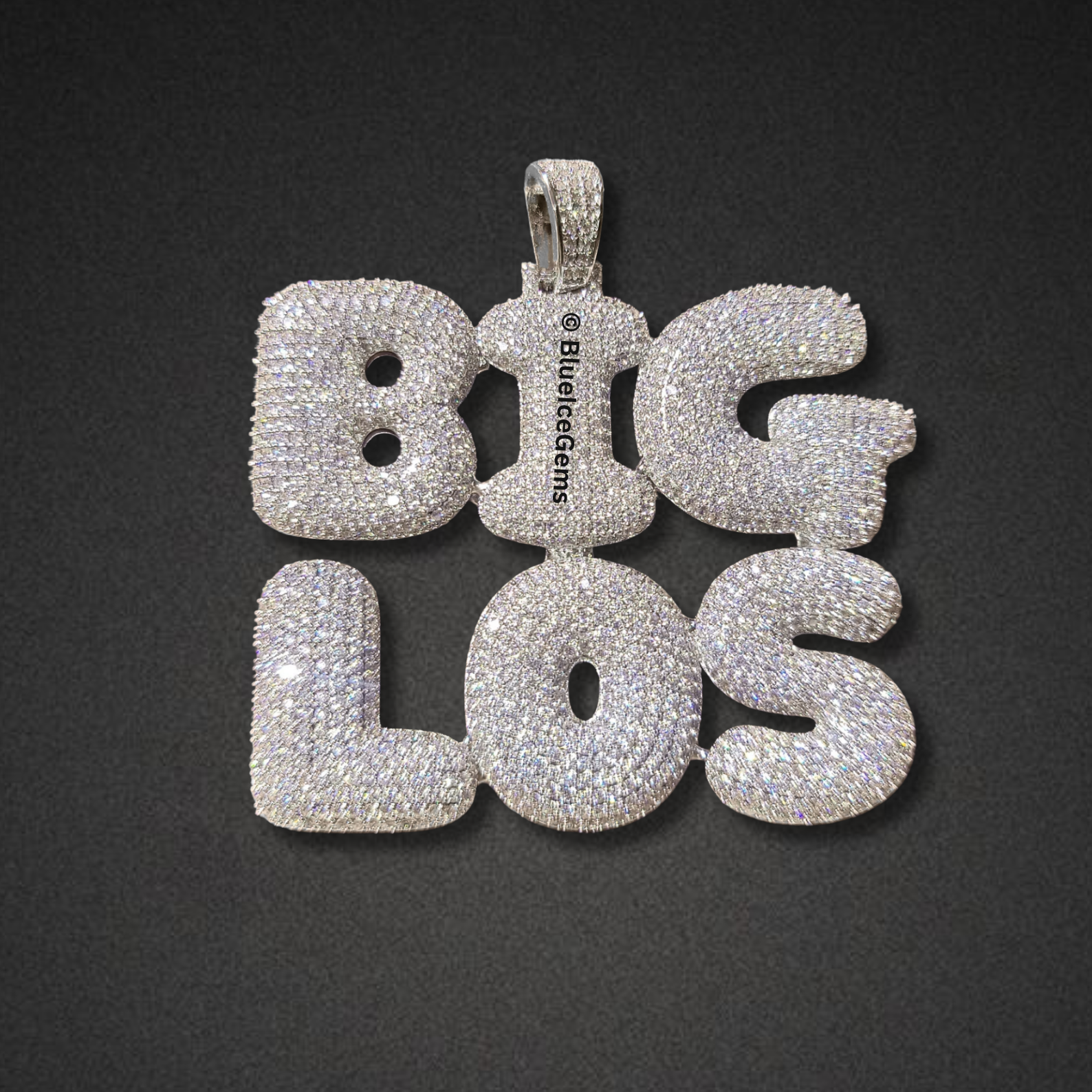 Iced-Out "Big Los" Bubble Letter Necklace