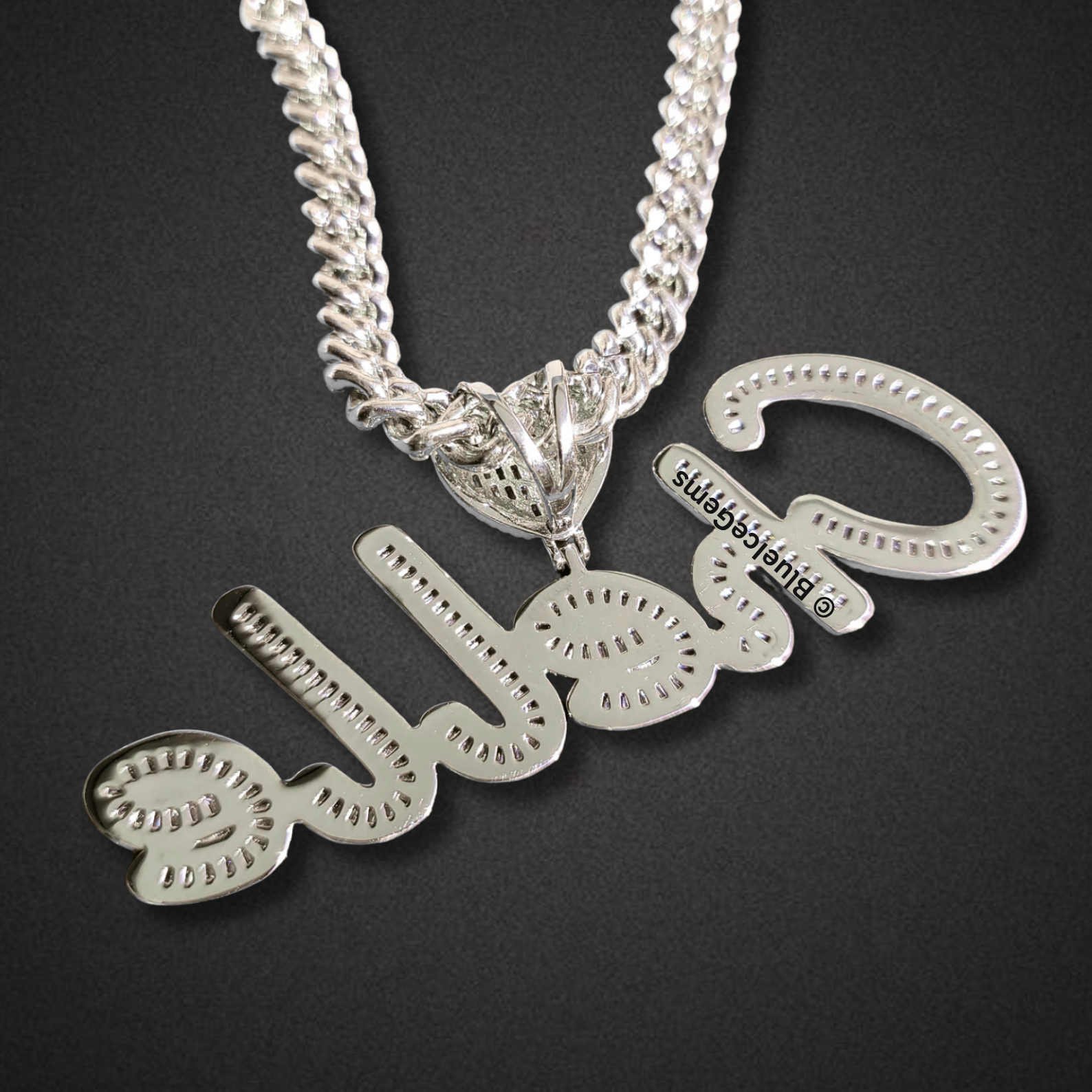 Custom "Breezy" Script Nameplate with Heart Necklace
