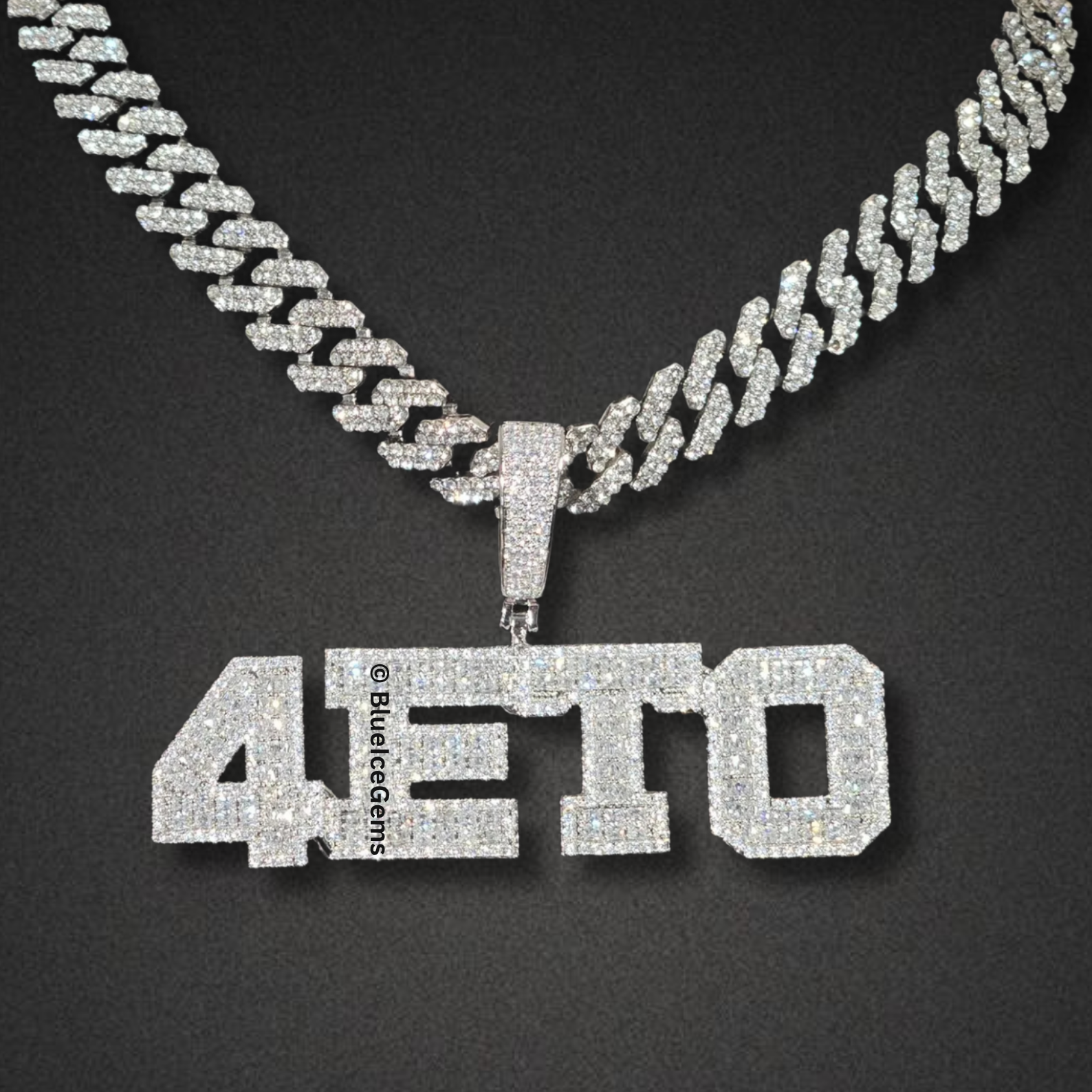 "ECO LUNA" & "4ETO" Block Letter Necklace