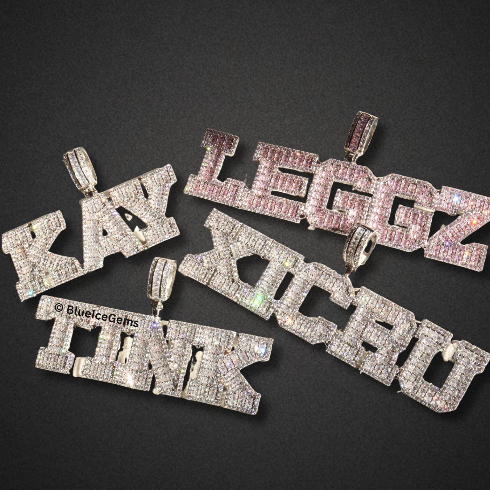 "ECO LUNA" & "4ETO" Block Letter Necklace
