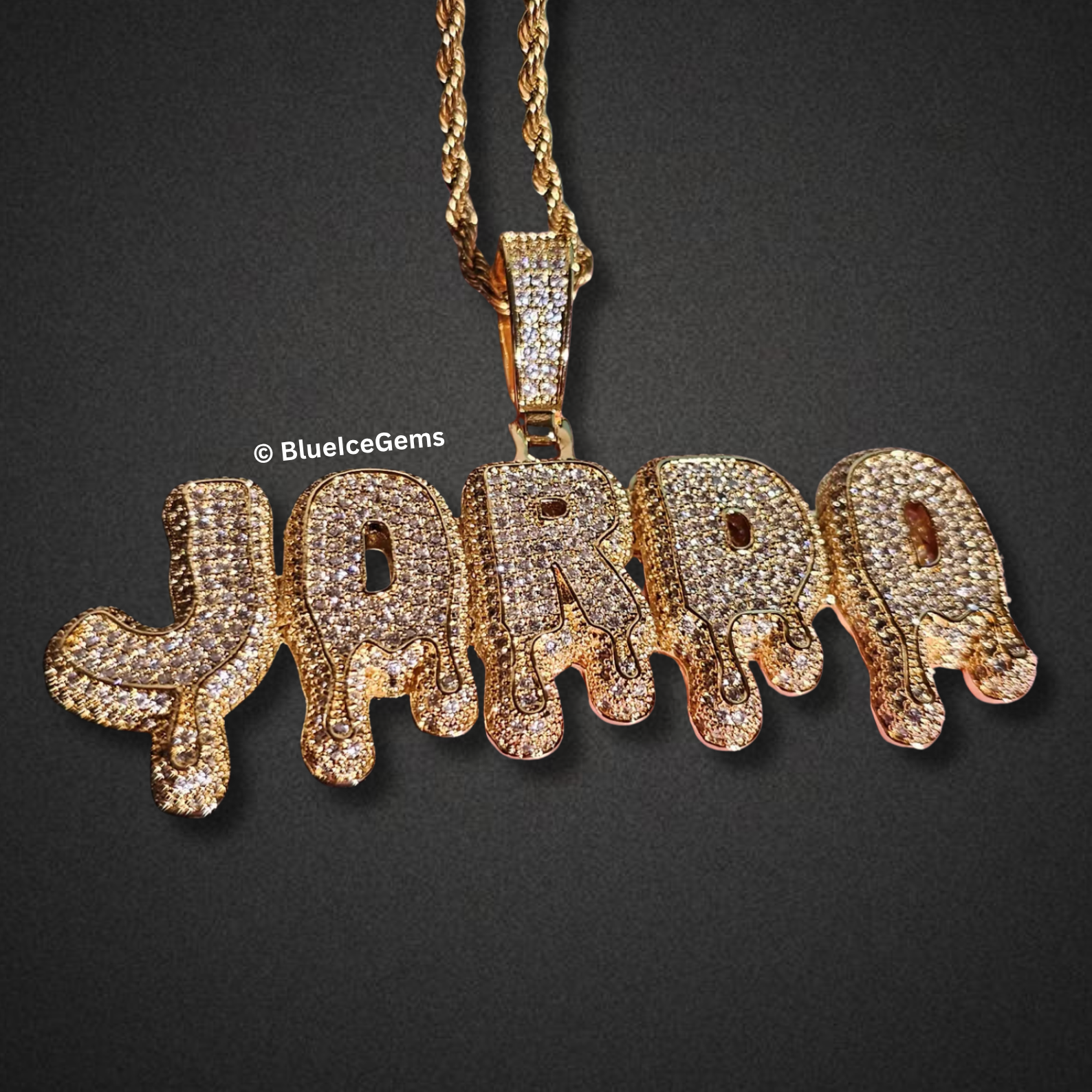 Custom Waterdrop Drip Name & Initial Necklace