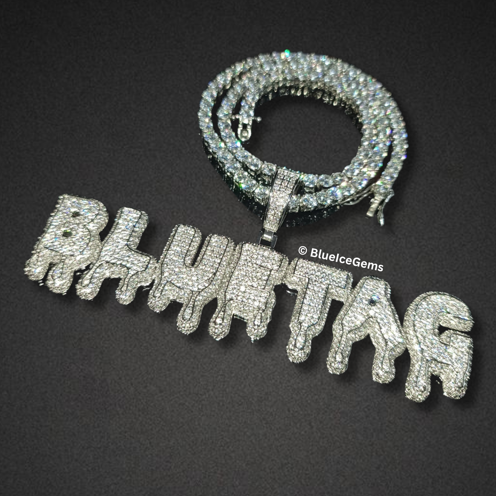 Iced-Out "Luxury" Nameplates Necklace