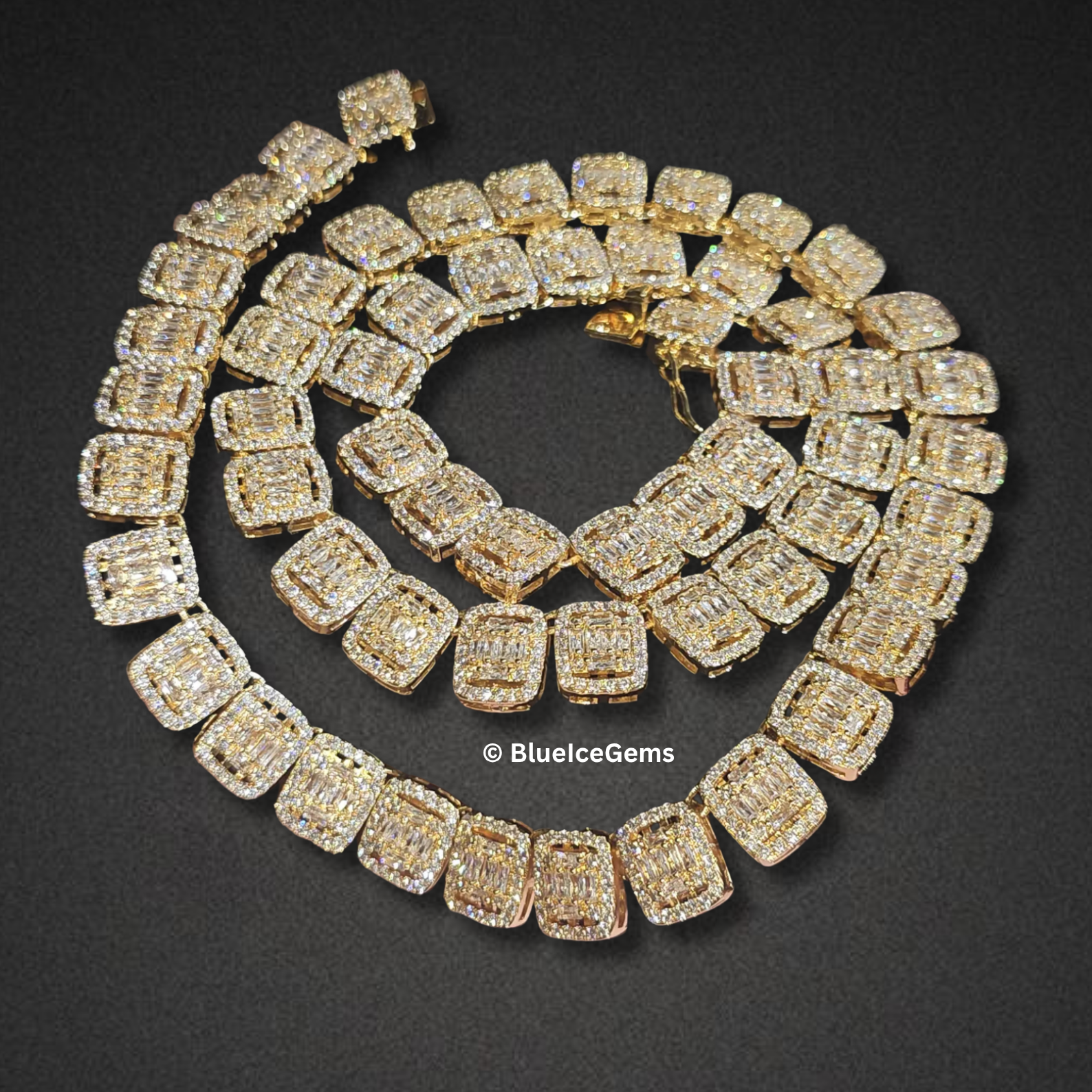 The "Emerald Glow" Diamond Tennis Chain